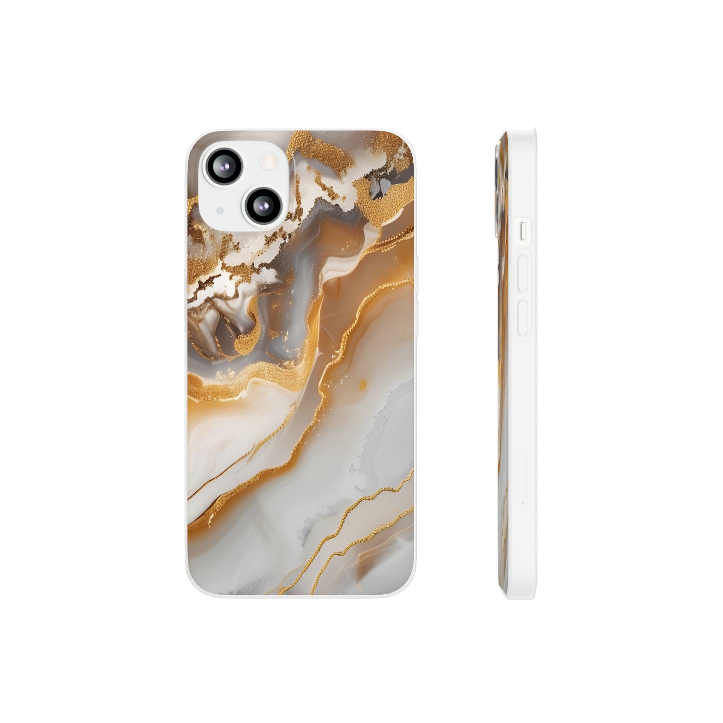 Gold Marble Flexi Phone Case for Apple iPhone and Samsung Galaxy.
