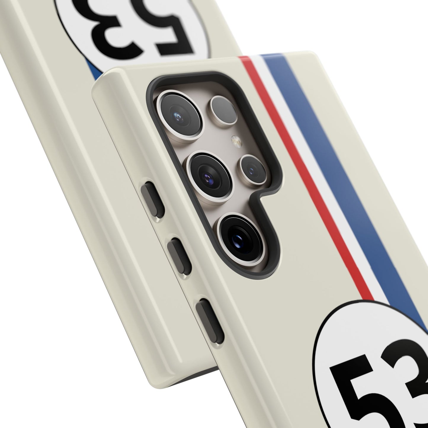 Racing Stripe Personalised Number Tough Phone Case for Apple iPhone, Samsung Galaxy and Google Pixel.