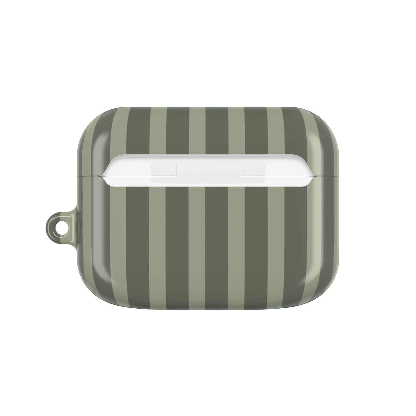 Striped Olive AirPods Case — Protective Green Stripe Pattern Cover