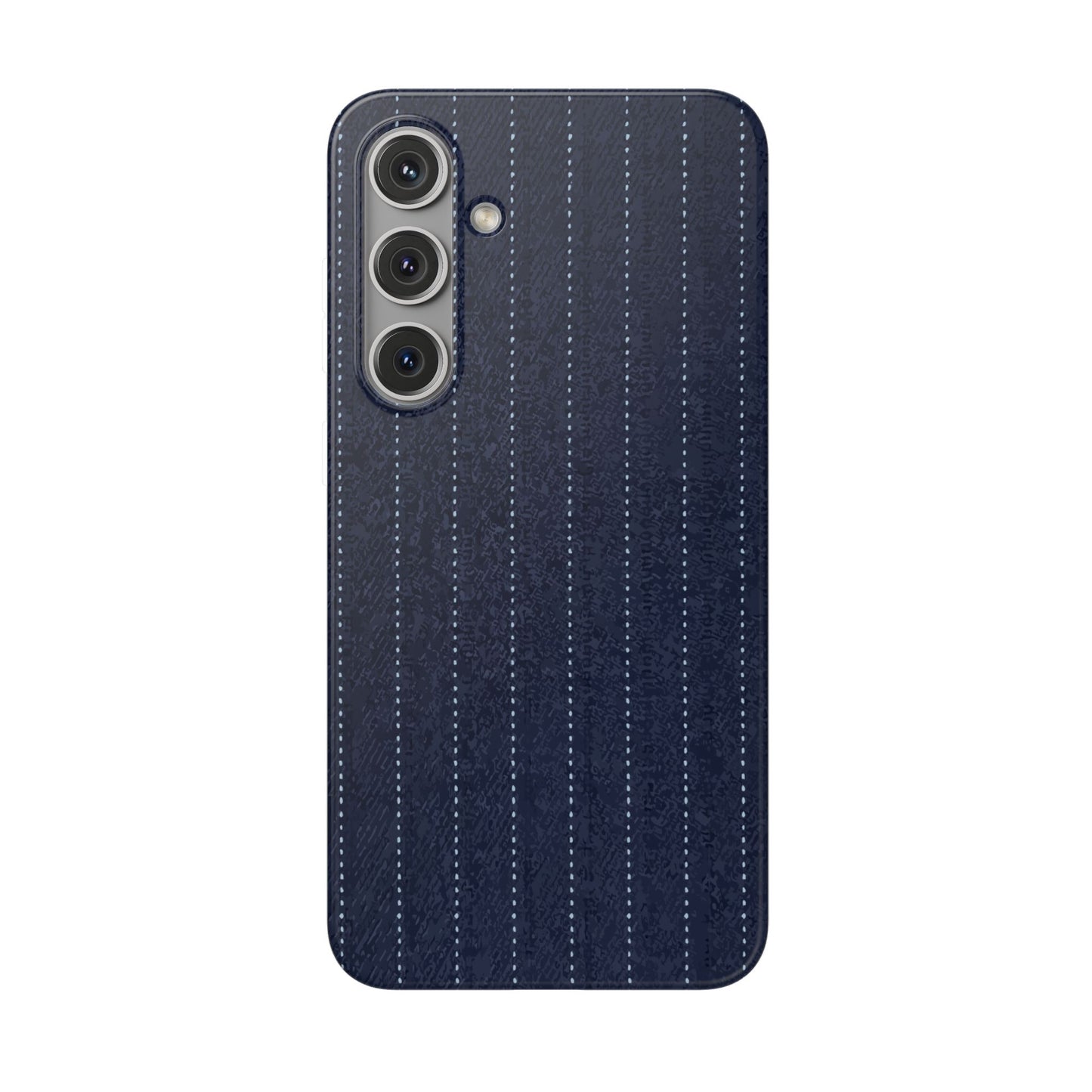 Navy Pinstripe Flexi Phone Case for Apple iPhone, Samsung Galaxy.