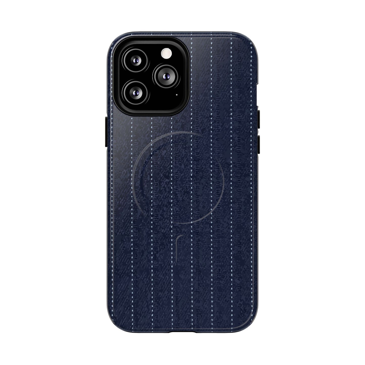 MagSafe Tough Phone Case — Navy Pinstripe Magnetic Protective Cover