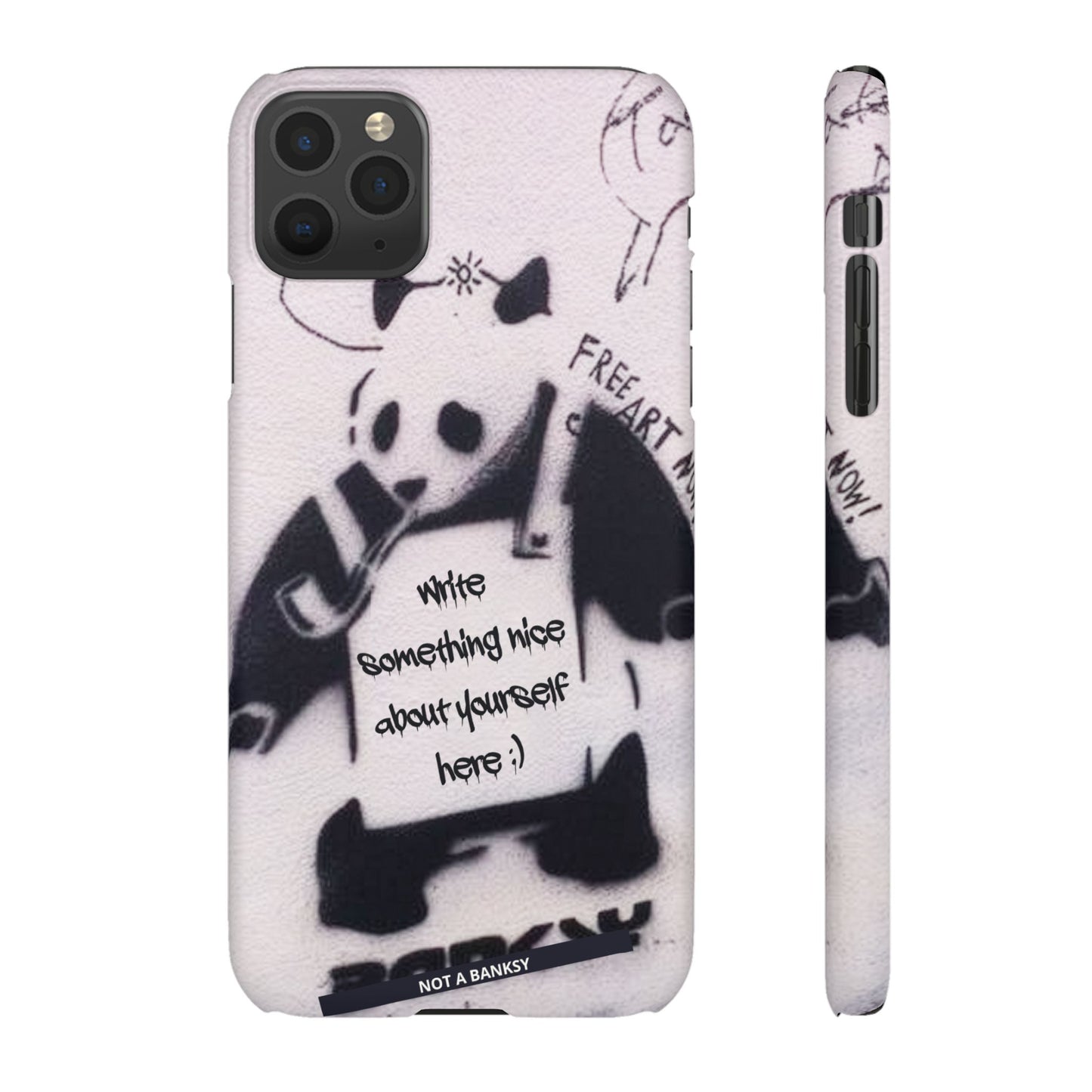 Personalised Panda Stencil Phone Case for Apple iPhone, Samsung Galaxy and Google Pixel.
