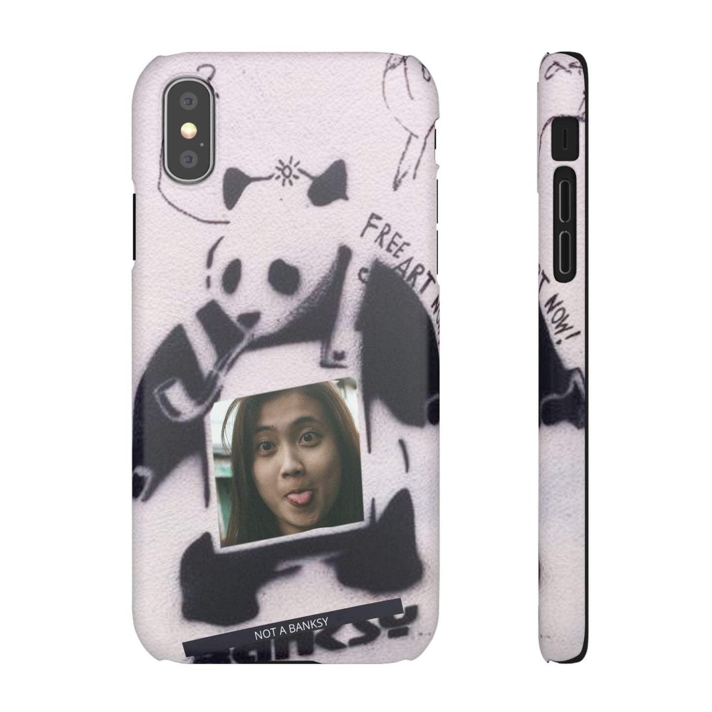 Single Image Personalised Panda Stencil Slim Phone Case for Apple iPhone, Samsung Galaxy and Google Pixel.