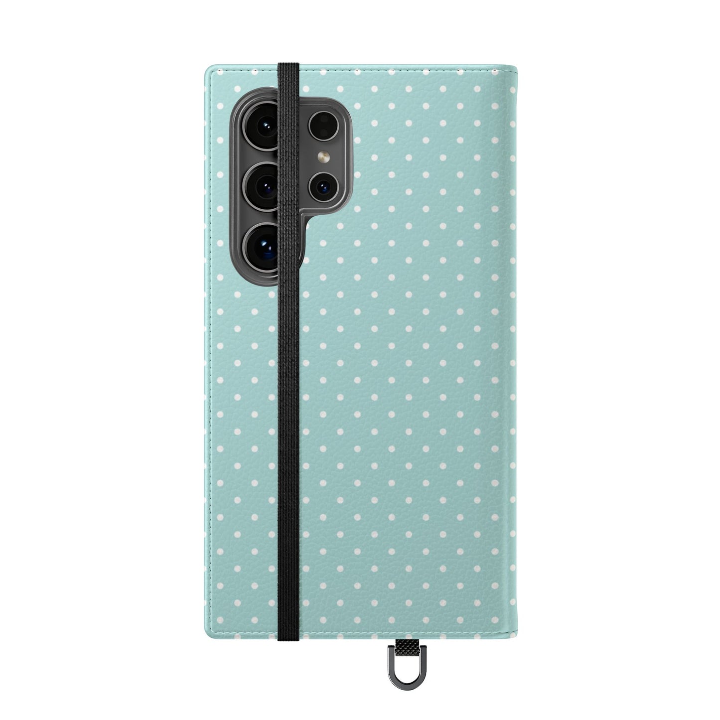 Polka Dot Flip Phone Case — Pastel Blue Polka Dot Wallet Cover