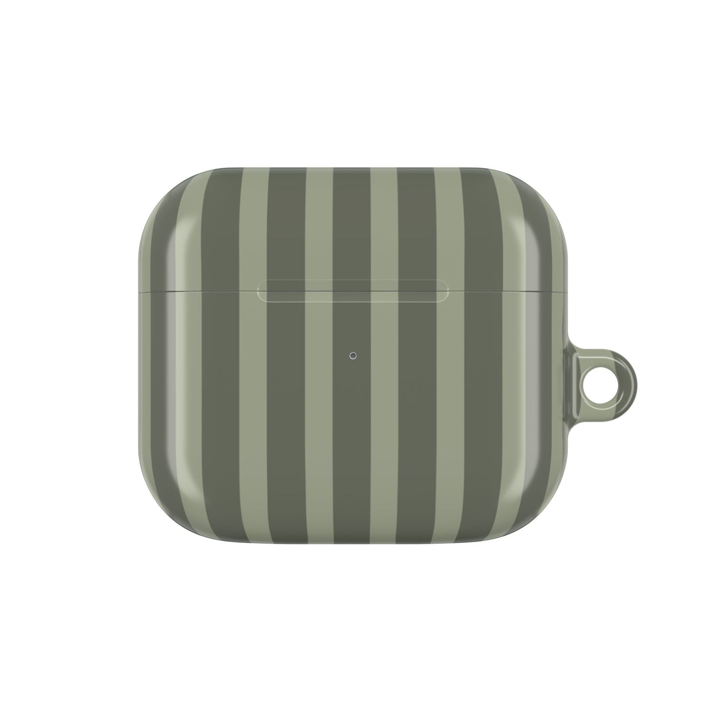 Striped Olive AirPods Case — Protective Green Stripe Pattern Cover