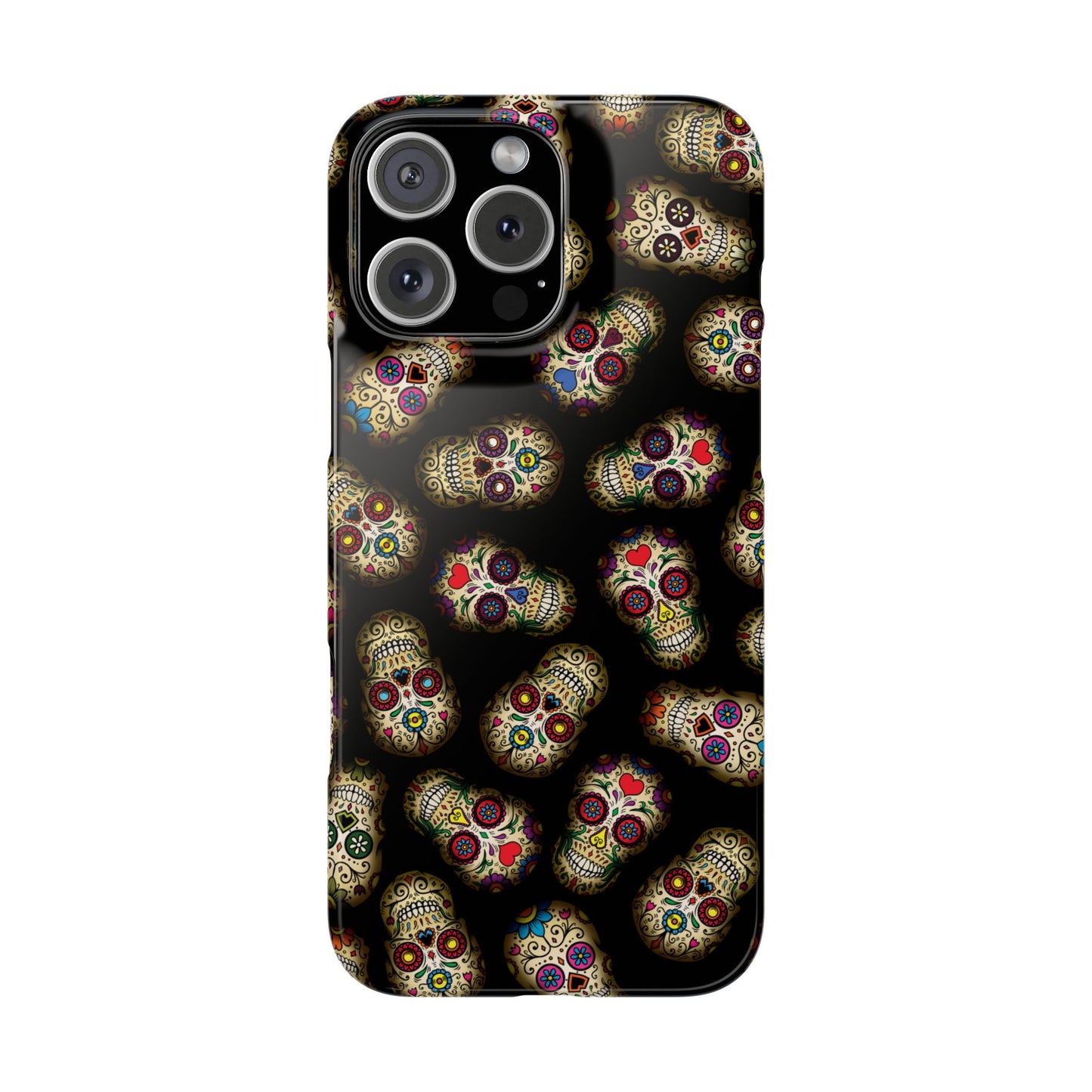 Sugar Skull — Day of the Dead Floral Slim Case for Apple iPhone, Samsung Galaxy and Google Pixel.