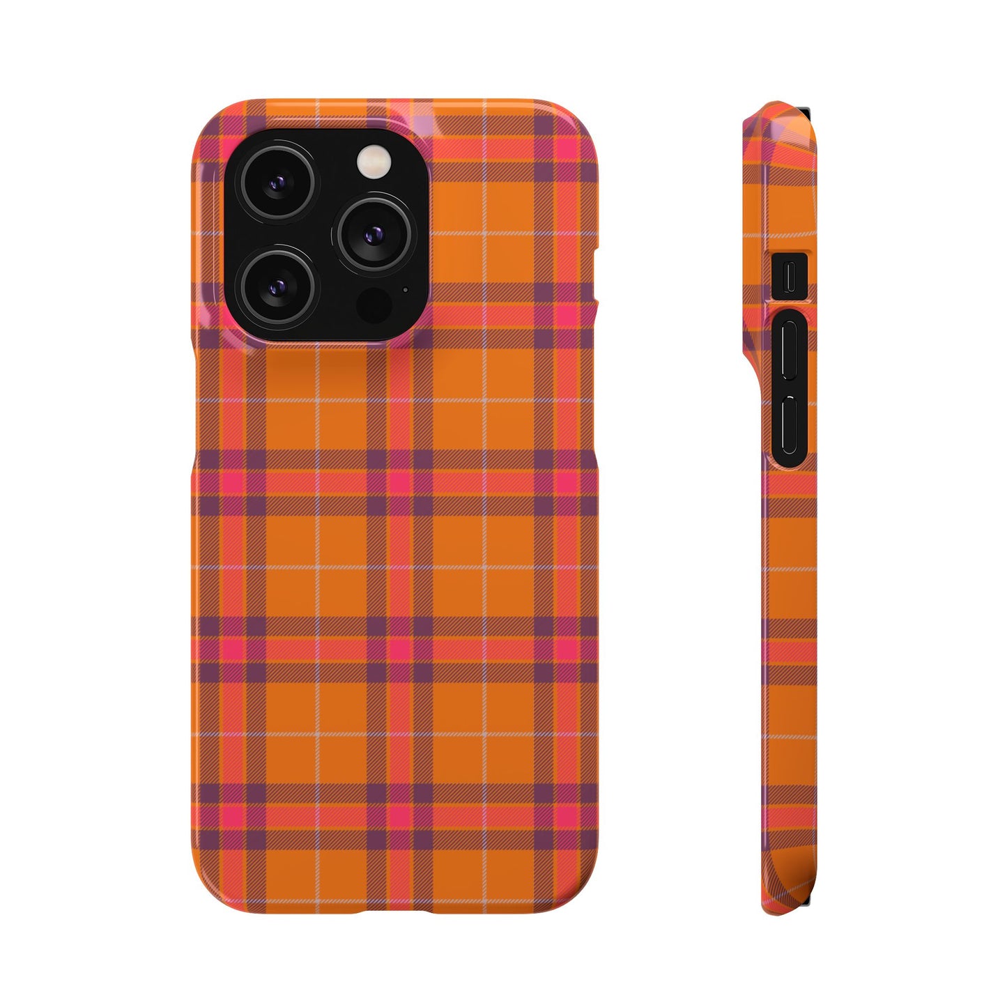 Orange Plaid Snap Phone Case — Autumn Plaid Phone Case