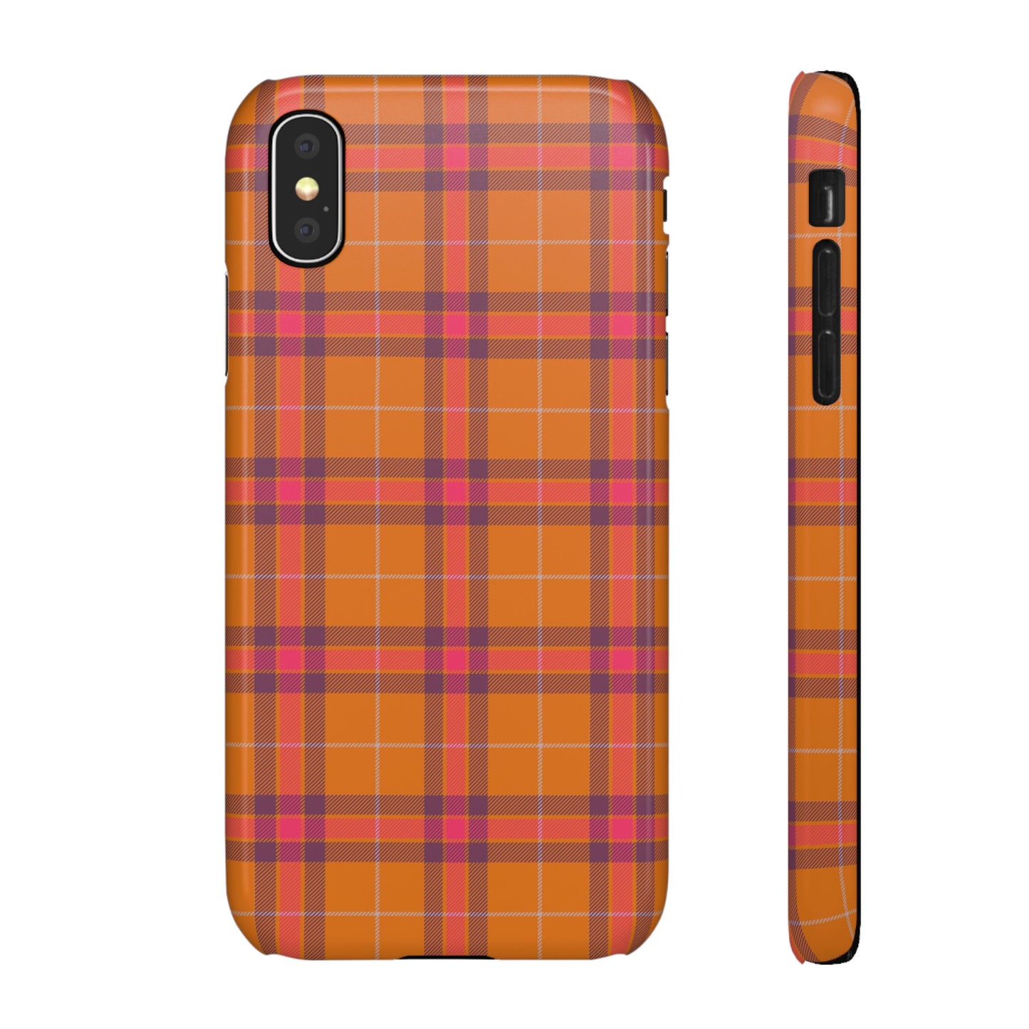 Orange Plaid Snap Phone Case — Autumn Plaid Phone Case