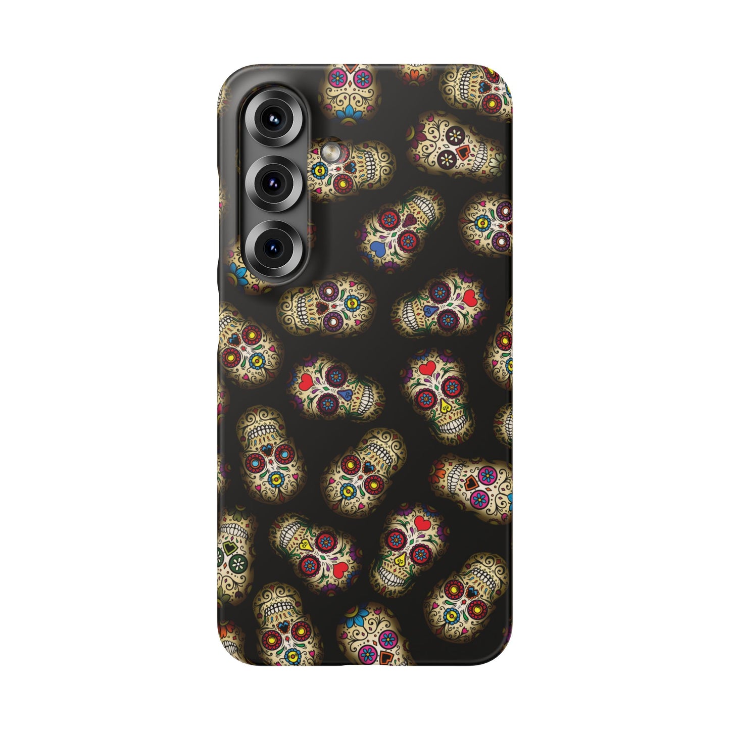 Sugar Skull — Day of the Dead Floral Slim Case for Apple iPhone, Samsung Galaxy and Google Pixel.