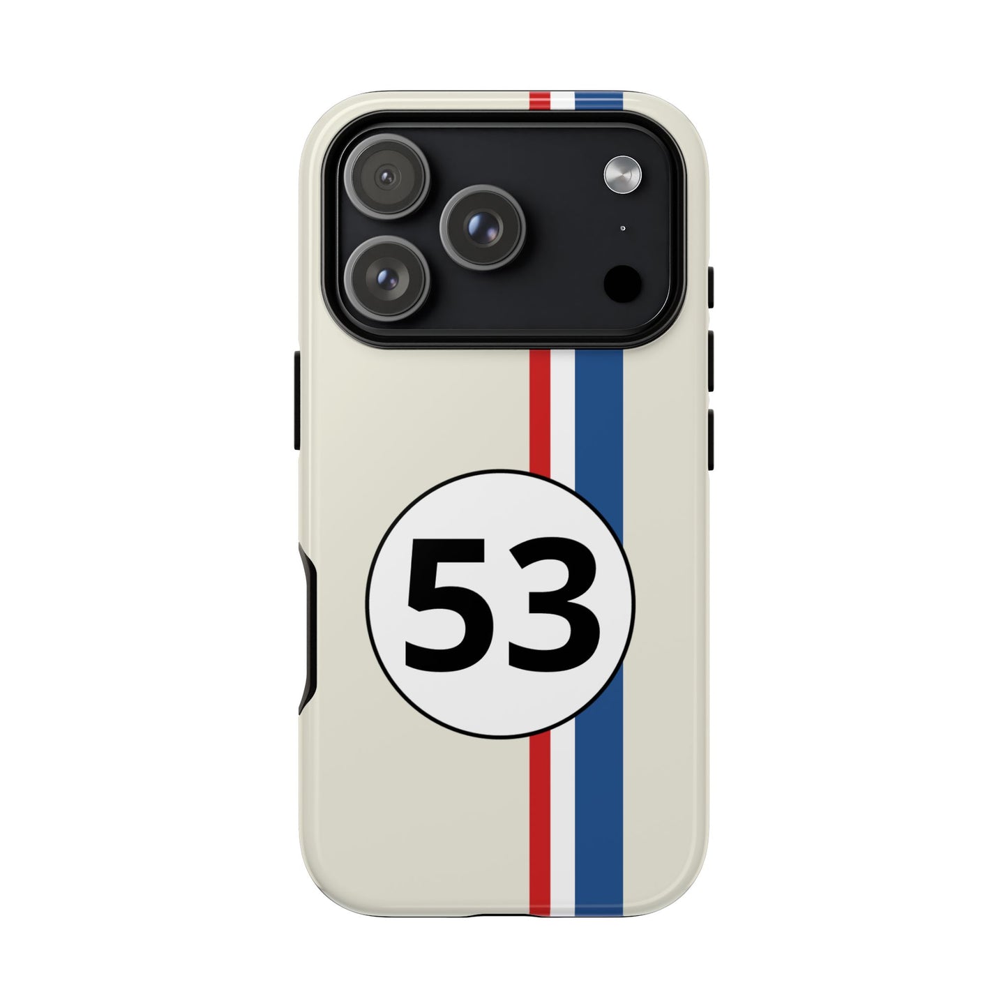 Racing Stripe Personalised Number Tough Phone Case for Apple iPhone, Samsung Galaxy and Google Pixel.