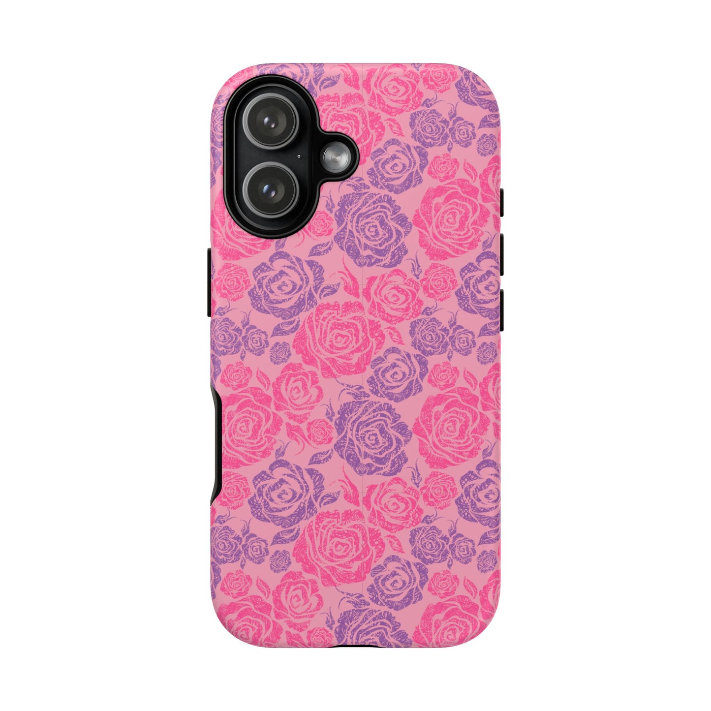 Pink & Lavender Rose Pattern Tough Phone Case