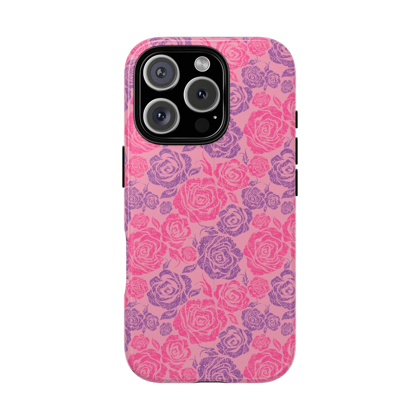 Pink & Lavender Rose Pattern Tough Phone Case