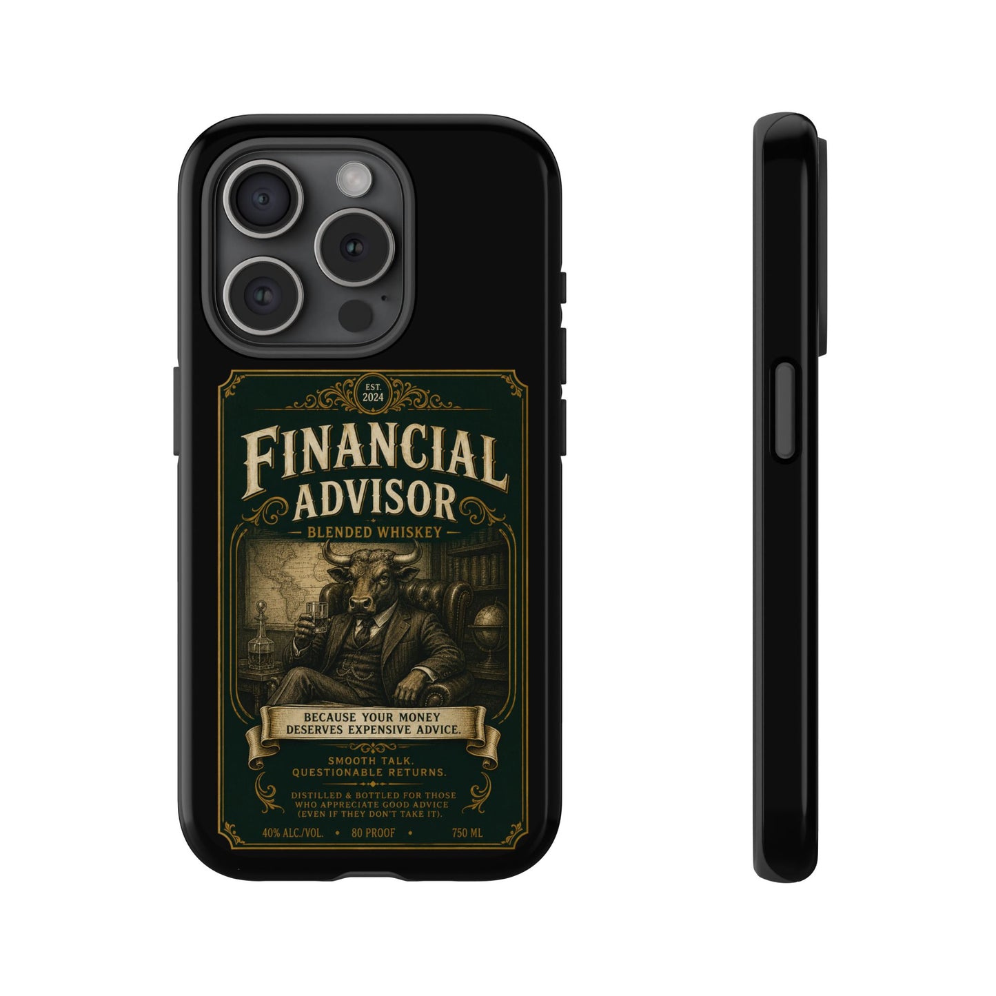 Financial Advisor Phone Case — Vintage Whiskey Label Design
