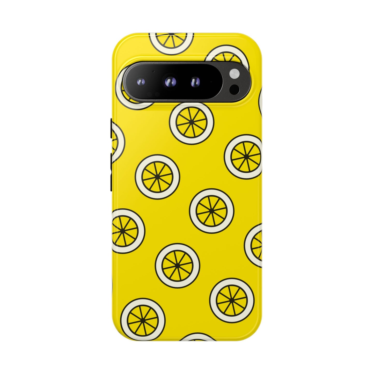 Yellow Lemon Pattern Tough Phone Case — Bright Citrus Protective Cover