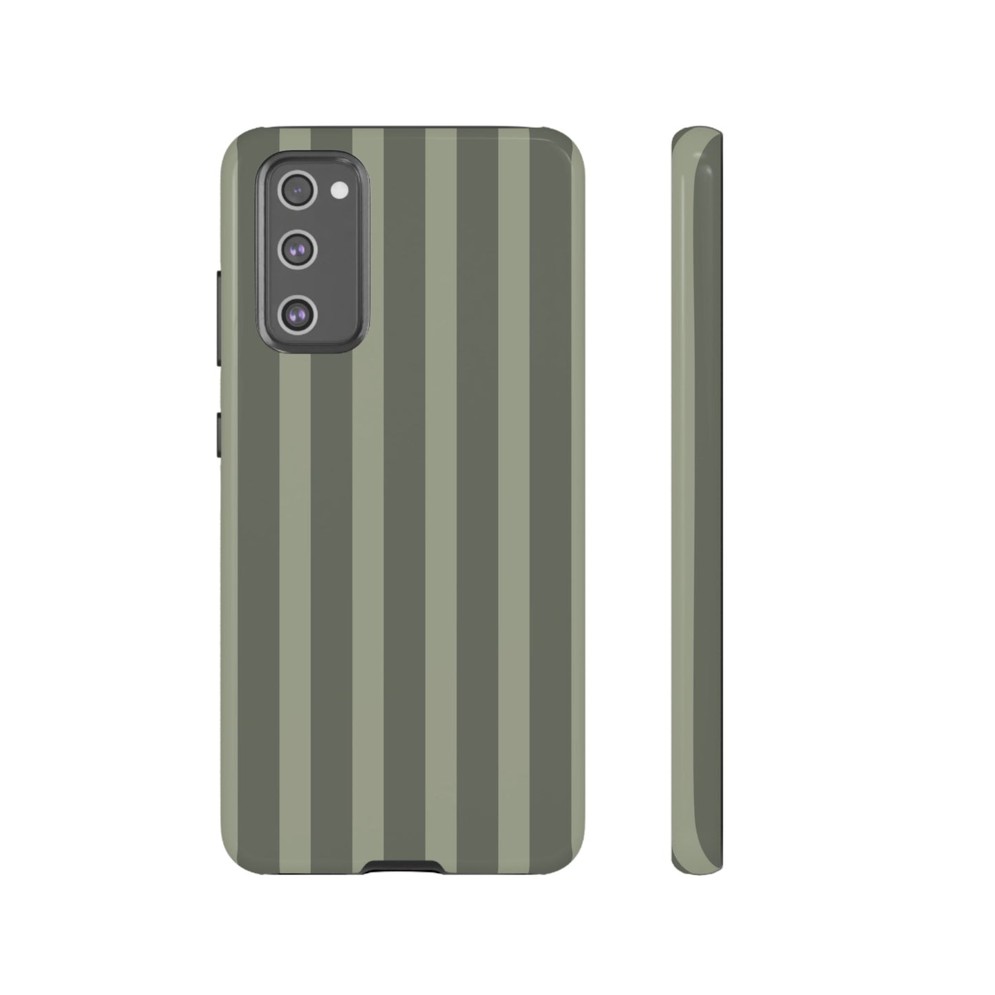 Olive Striped Tough Phone Case — Durable Military-Inspired Protective Cover