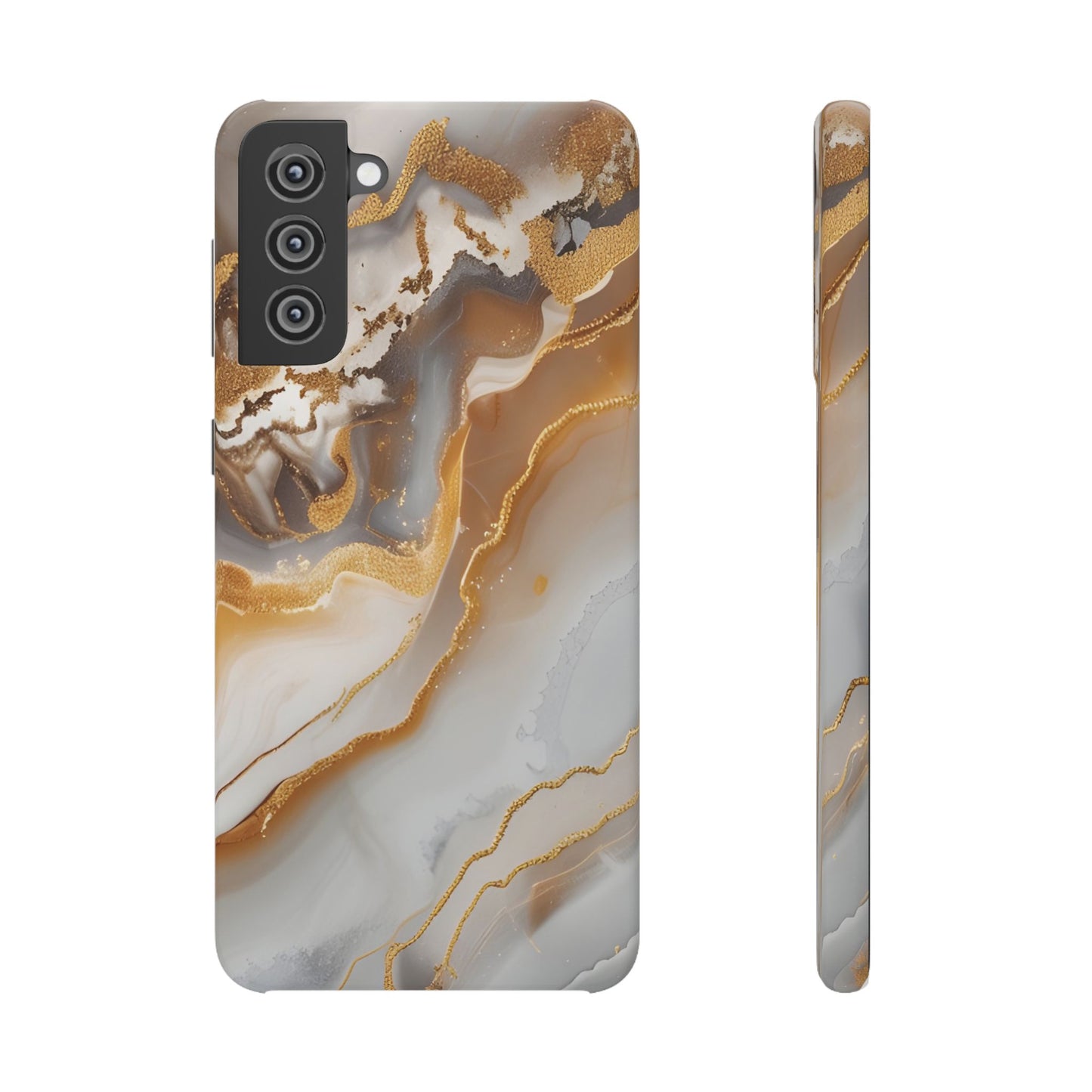 Gold Agate Phone Case – Marble Geode Snap Case