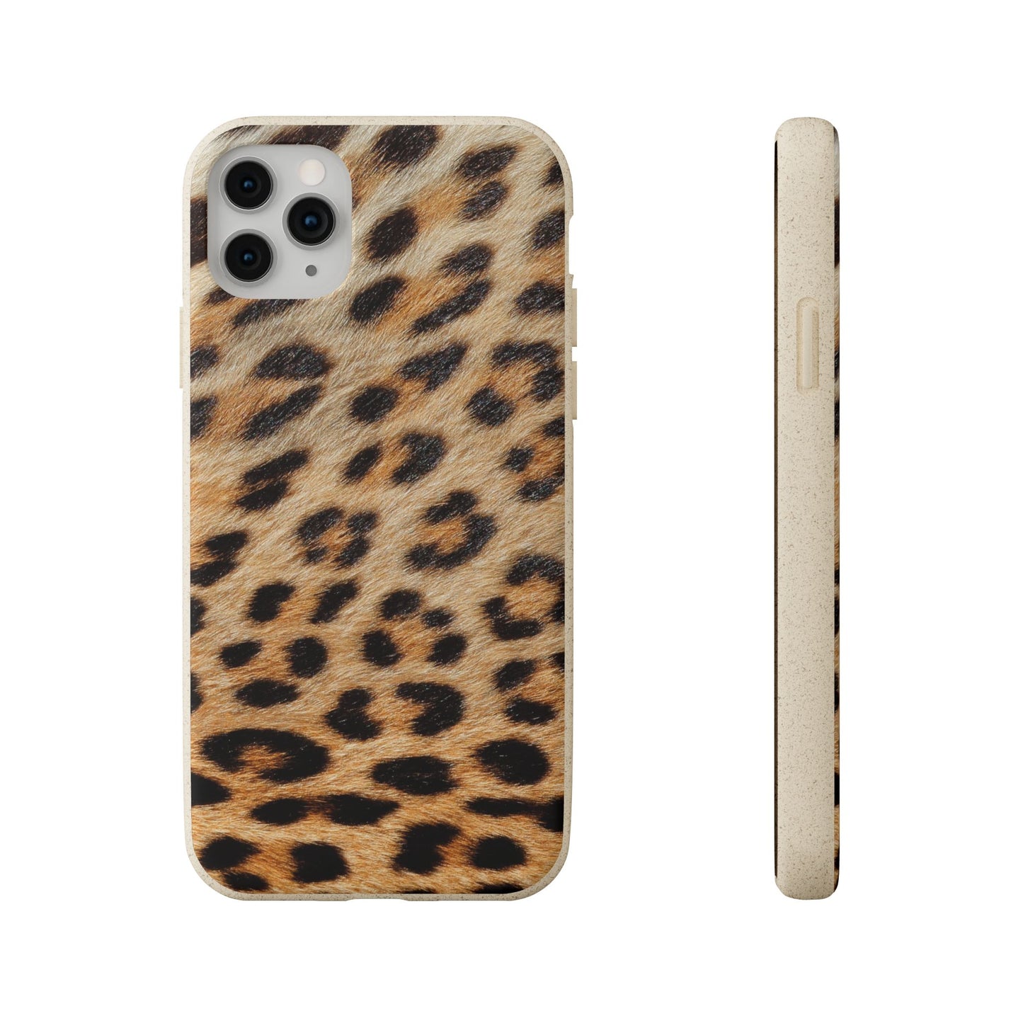 Leopard Print Biodegradable Phone Case — Eco-Friendly Animal Print Phone Cover for Apple iPhone and Samsung Galaxy.
