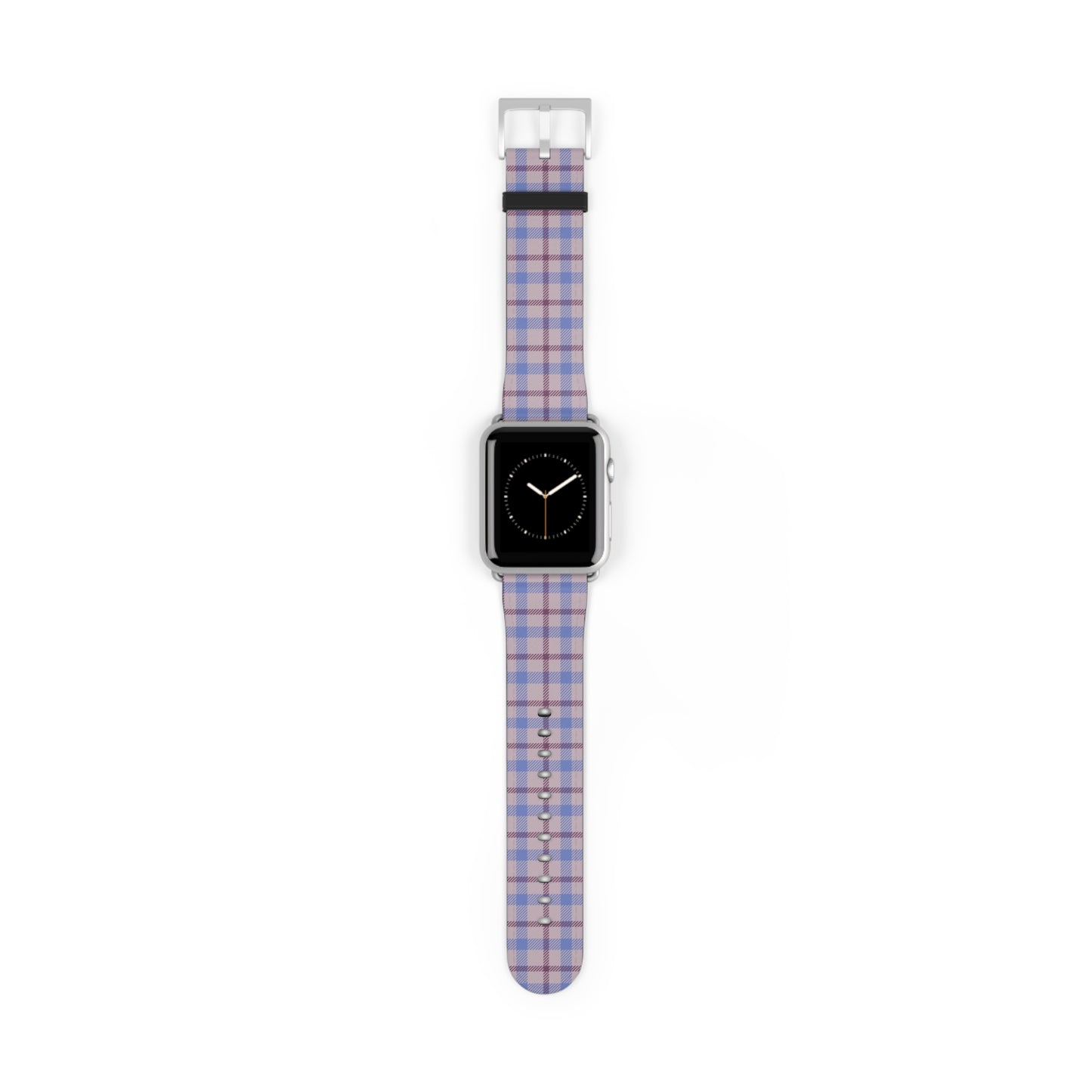 Lavender plaid Apple Watch band with pastel check pattern, cute watch band for women, faux leather strap, spring accessory