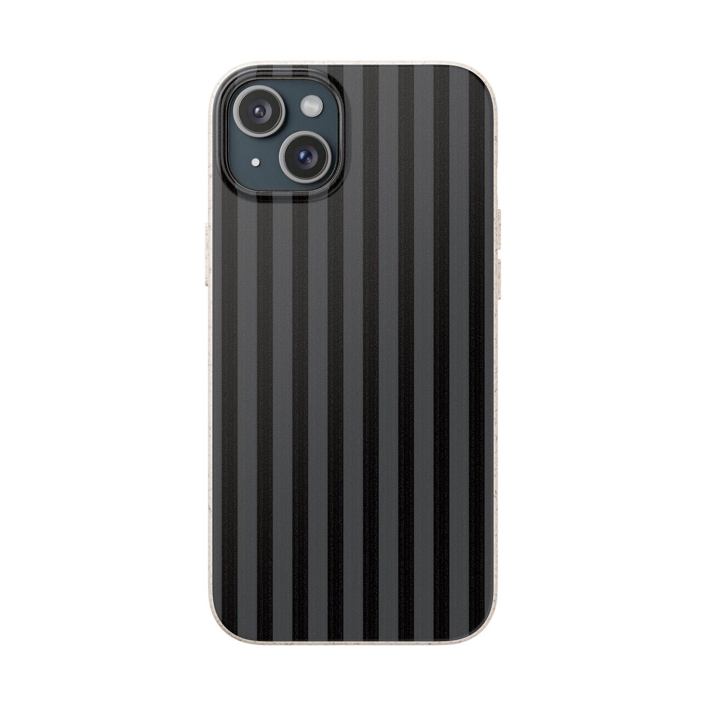Biodegradable Black Vertical Stripe Phone Cover for Apple iPhone and Samsung Galaxy.