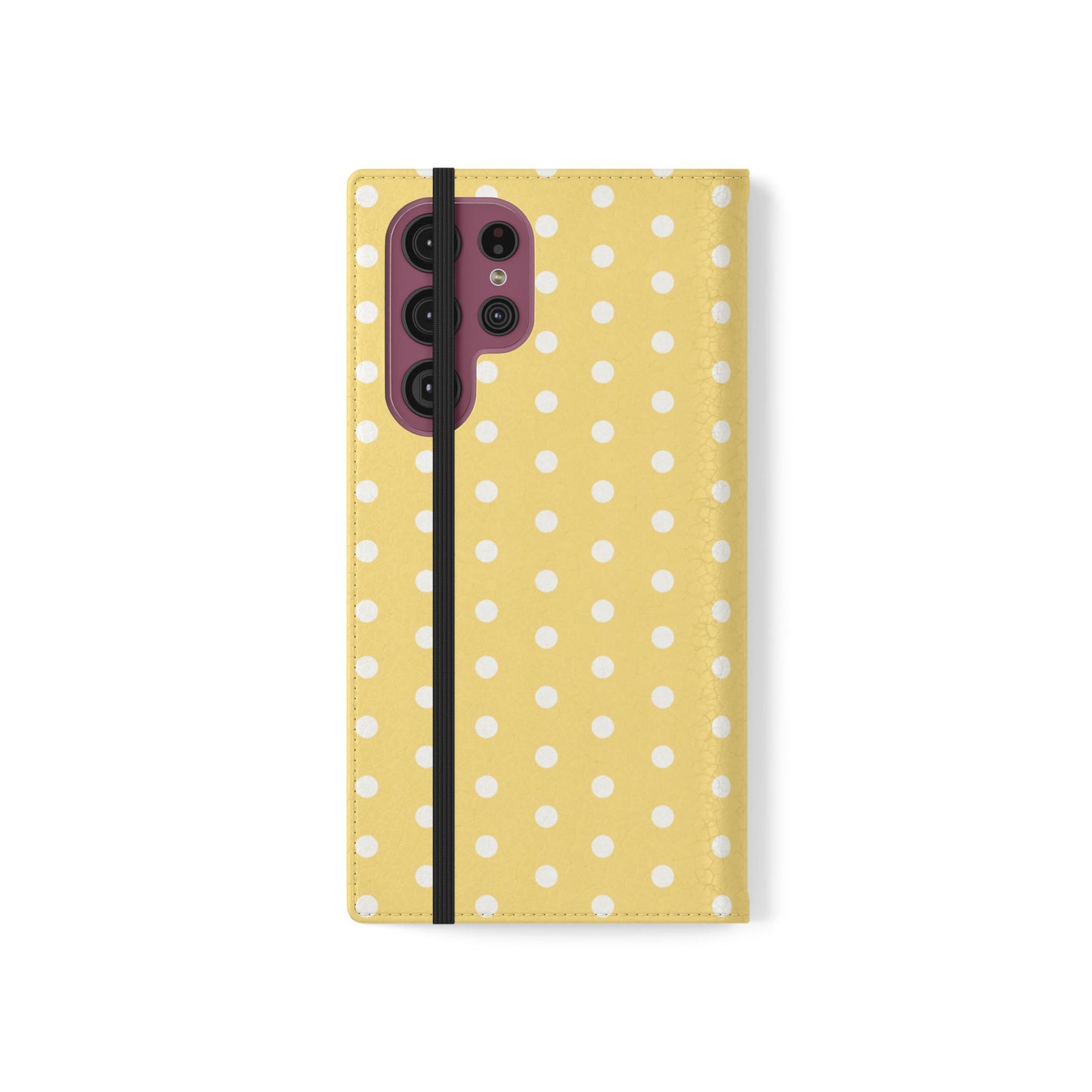 Polka Dot Flip Phone Case — Yellow Polka Dot Wallet Cover