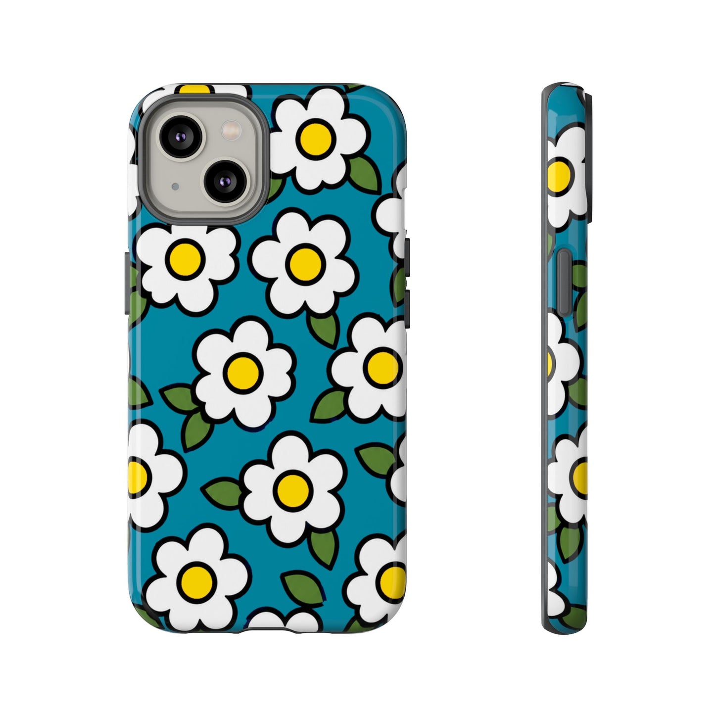 Blue Daisy Tough Phone Case — Floral Protective iPhone Cover