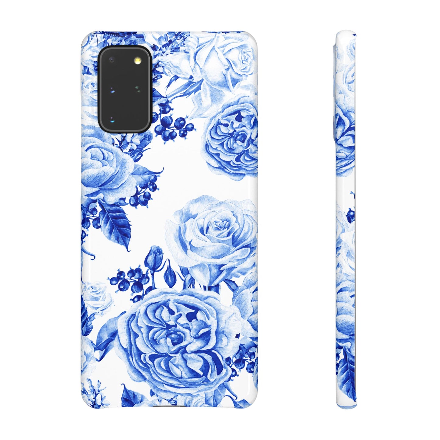 Blue Porcelain Floral Snap Phone Case — Vintage Rose Pattern