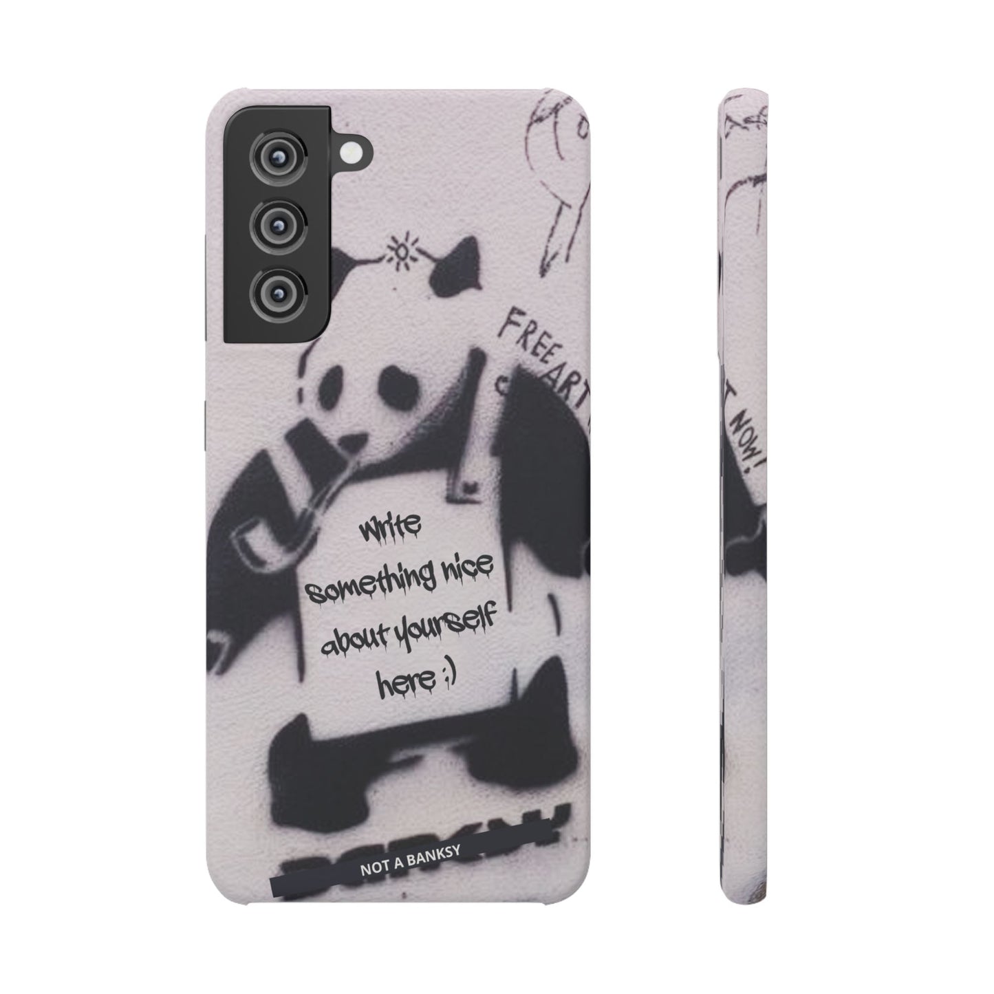 Personalised Panda Stencil Phone Case for Apple iPhone, Samsung Galaxy and Google Pixel.