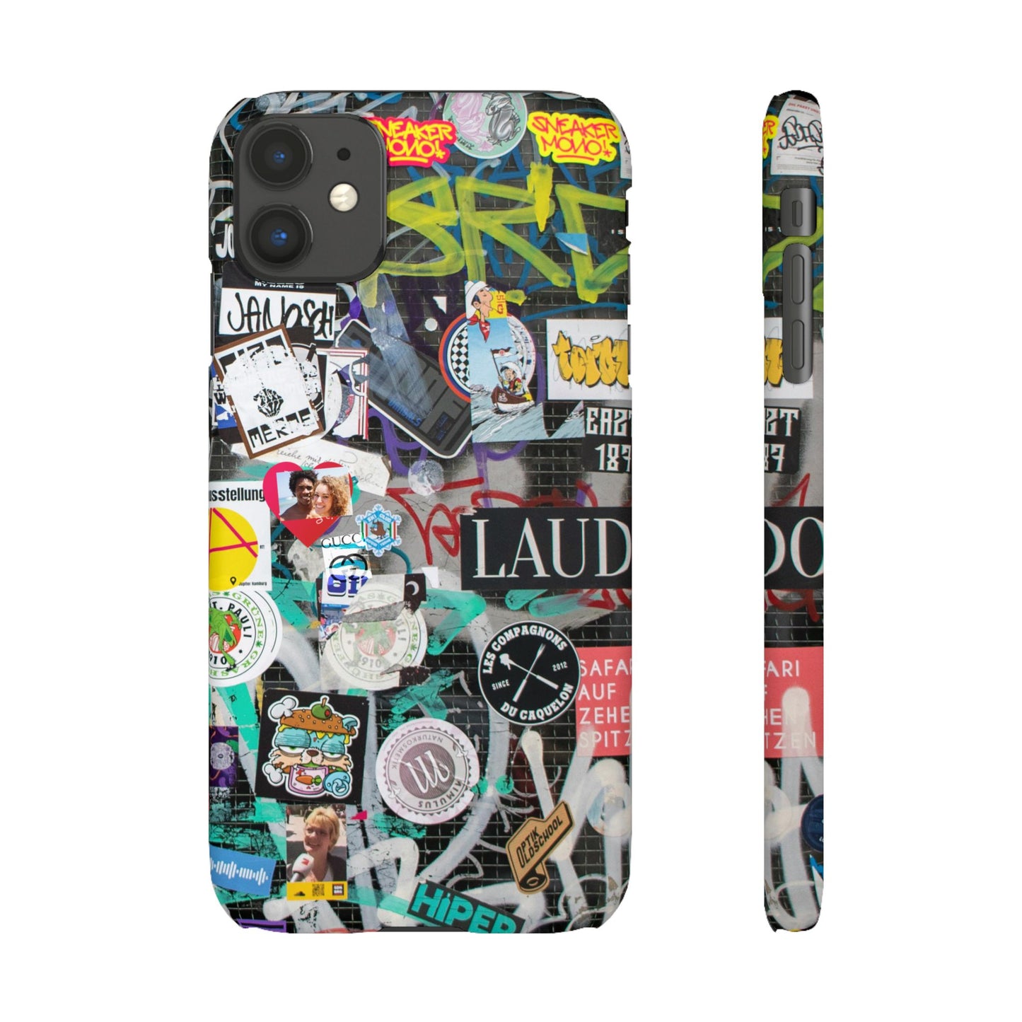 Sticker Bomb Personalised Graffiti Slim Phone Case for Apple iPhone, Samsung Galaxy and Google Pixel.
