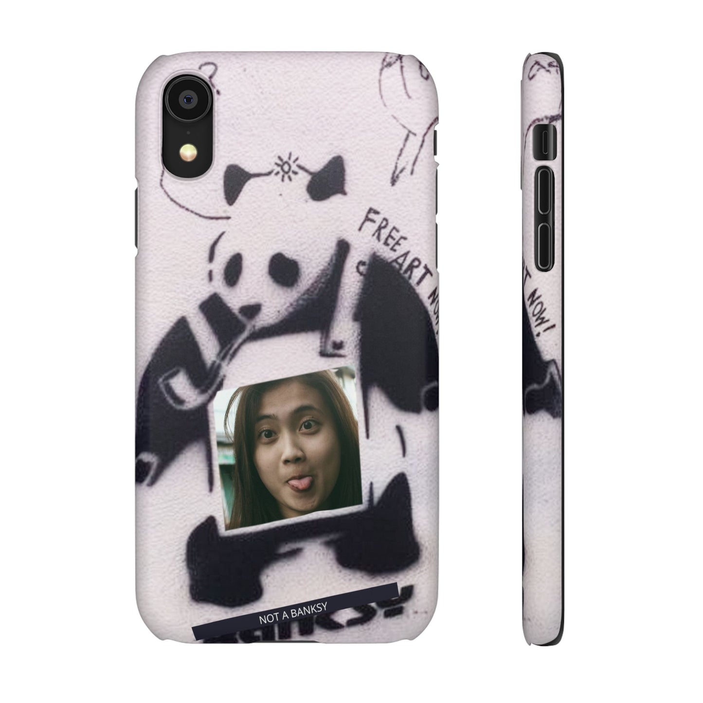 Single Image Personalised Panda Stencil Slim Phone Case for Apple iPhone, Samsung Galaxy and Google Pixel.