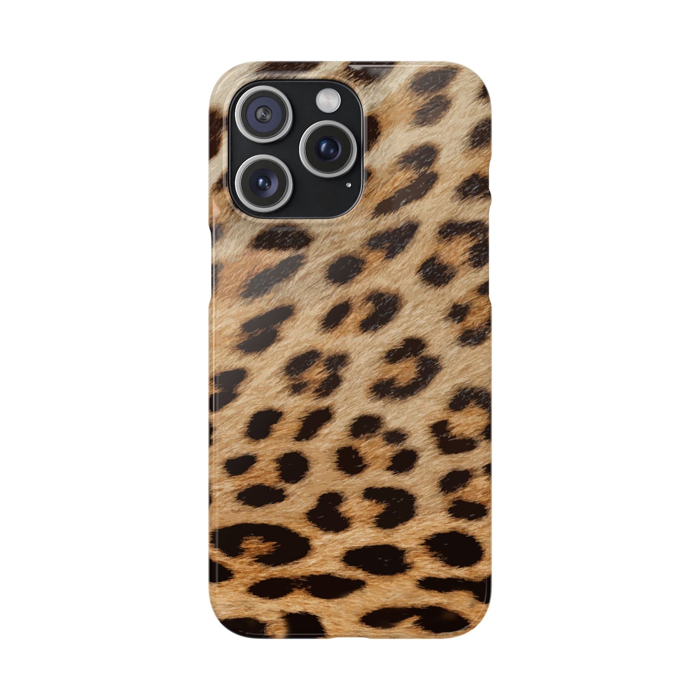 Leopard Print Slim Phone Case for Apple iPhone, Samsung Galaxy and Google Pixel.