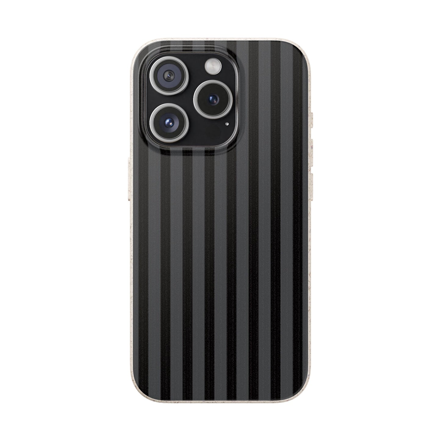 Biodegradable Black Vertical Stripe Phone Cover for Apple iPhone and Samsung Galaxy.