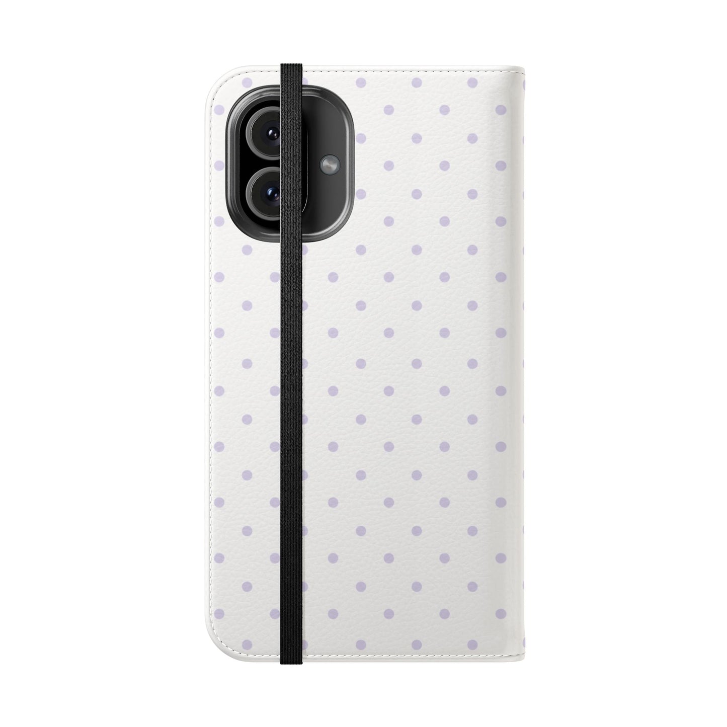 Polka Dot Flip Phone Case — White and Violet Polka Dot Wallet Cover