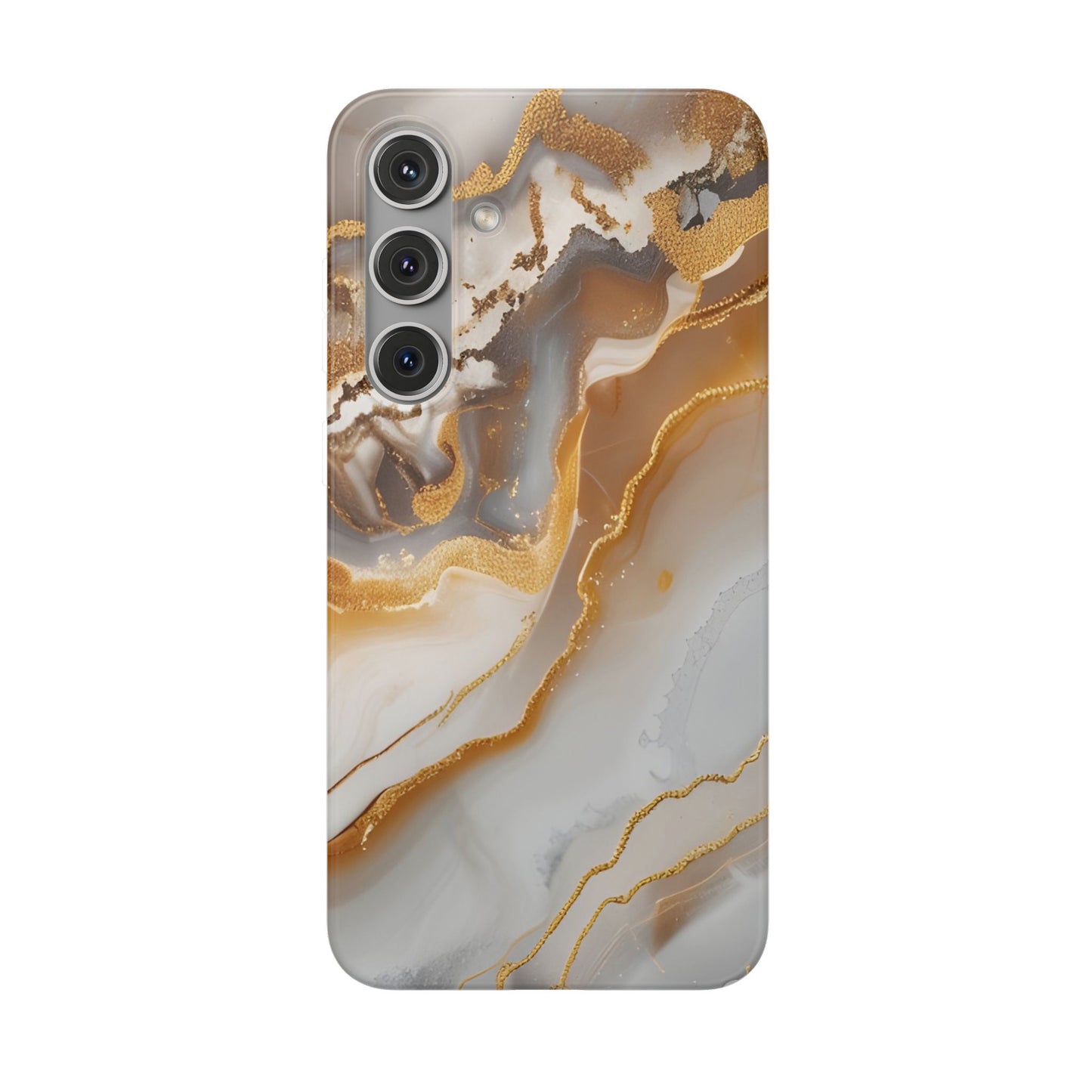 Gold Marble Flexi Phone Case for Apple iPhone and Samsung Galaxy.