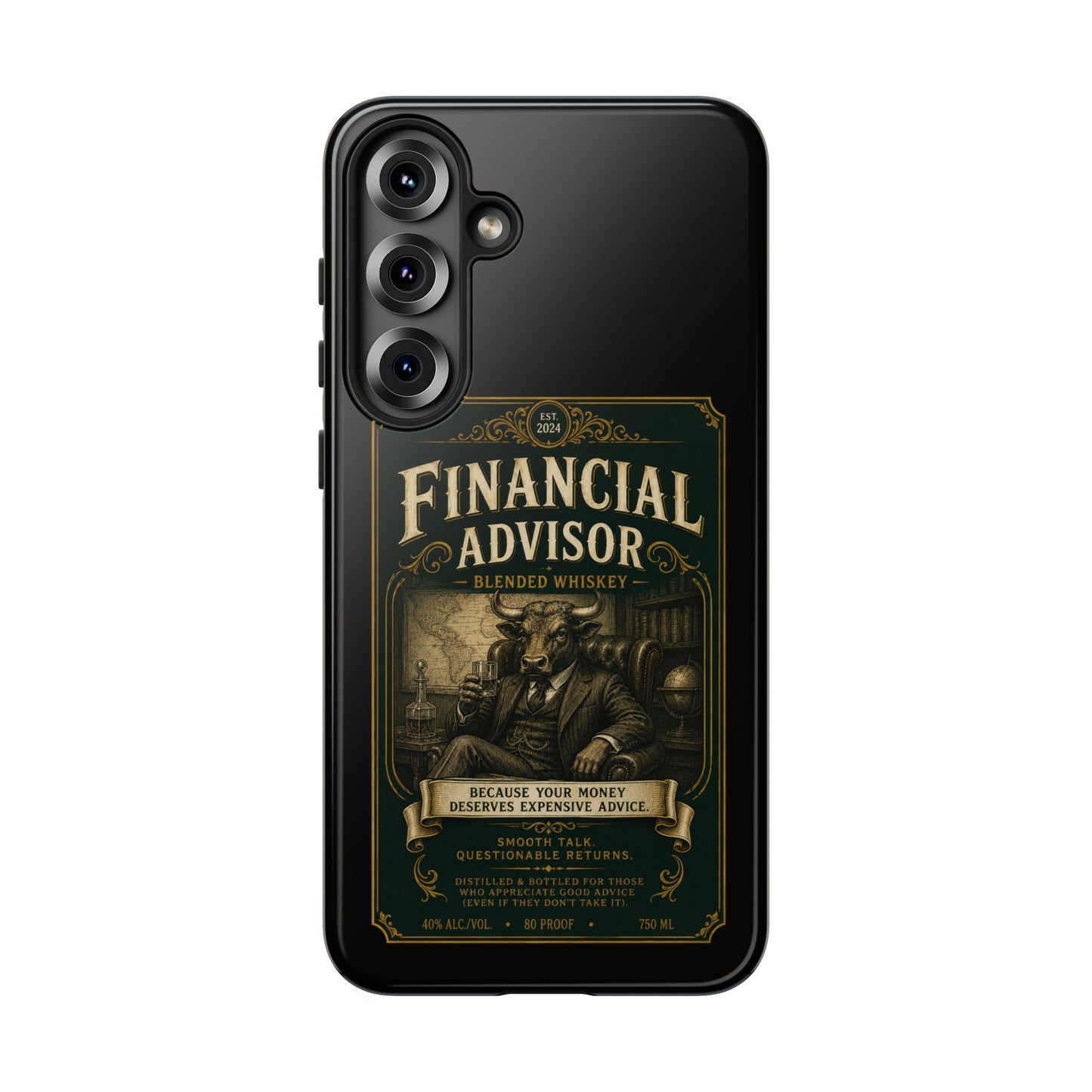 Financial Advisor Phone Case — Vintage Whiskey Label Design