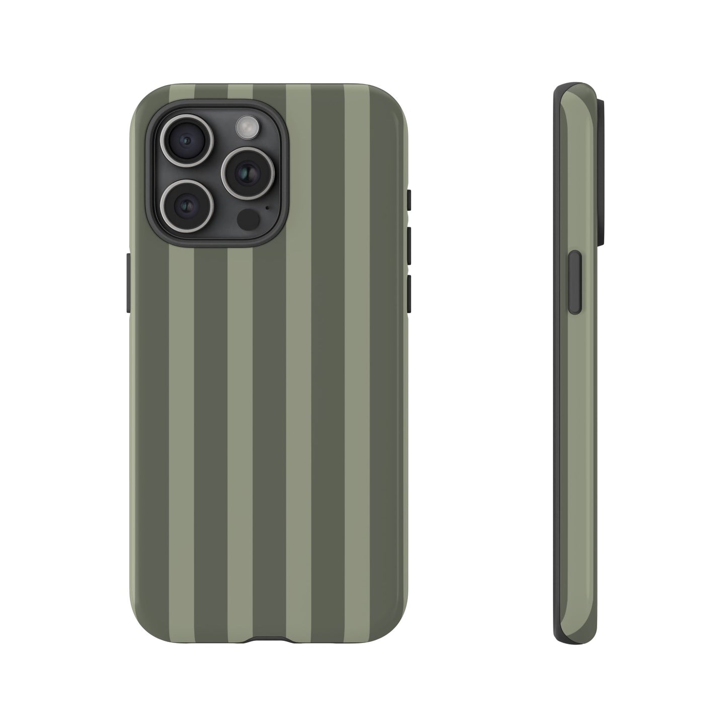 Olive Striped Tough Phone Case — Durable Military-Inspired Protective Cover