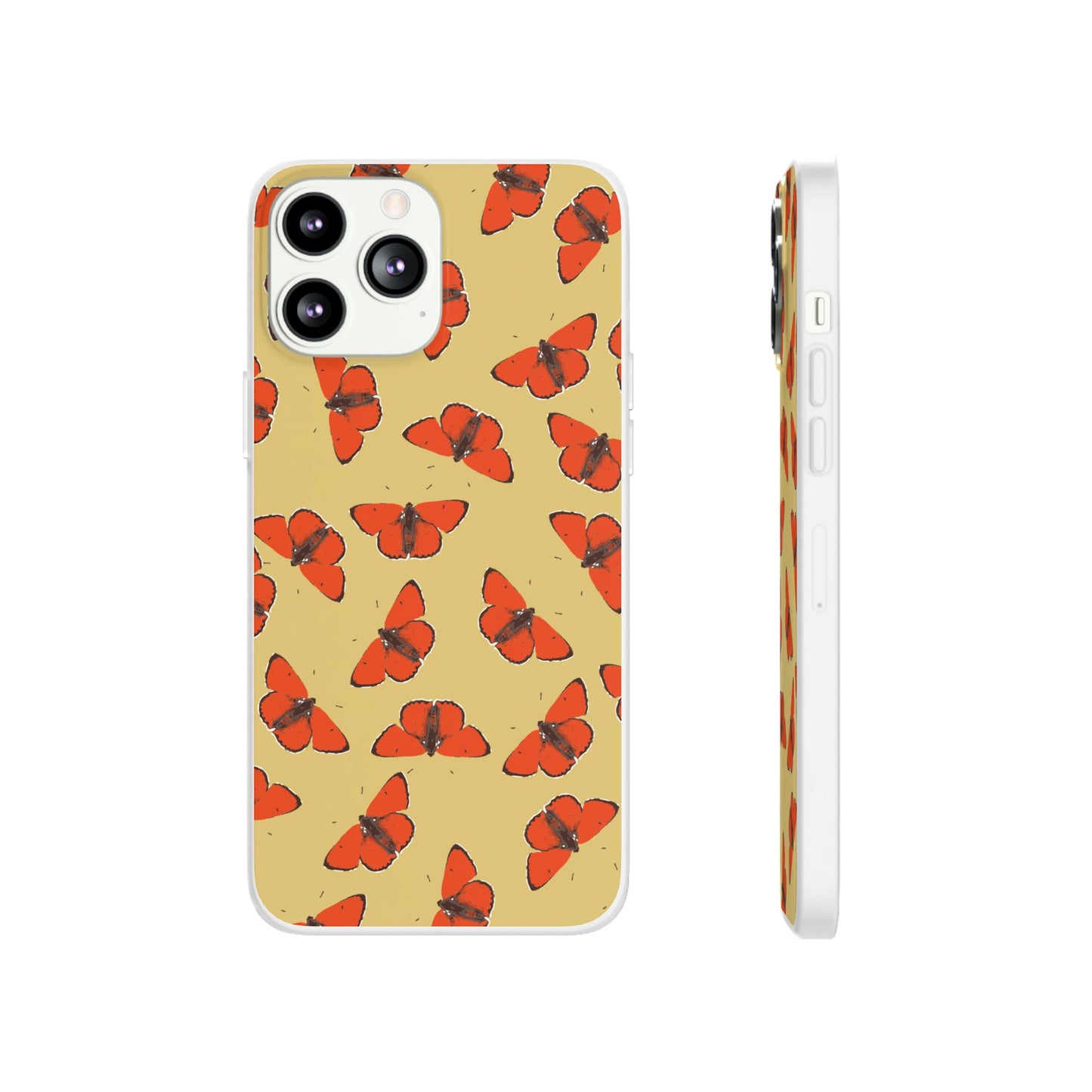 Butterfly Pattern Flexi Phone Case for Apple iPhone and Samsung Galaxy.