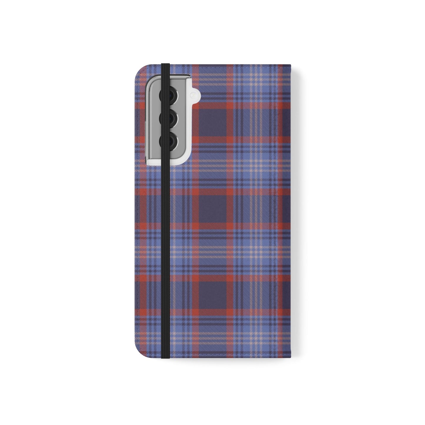 Tartan Flip Phone Case — Red & Purple Plaid Wallet Cover