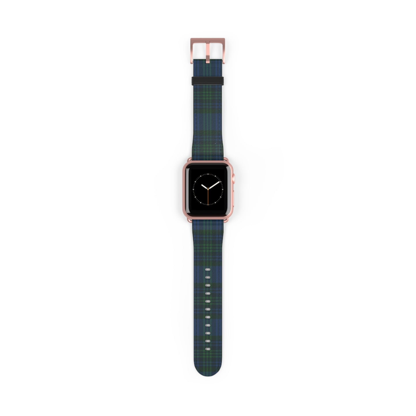 Tartan plaid watch band in classic green and black, Scottish tartan style, for Apple Watch, casual and formal wear