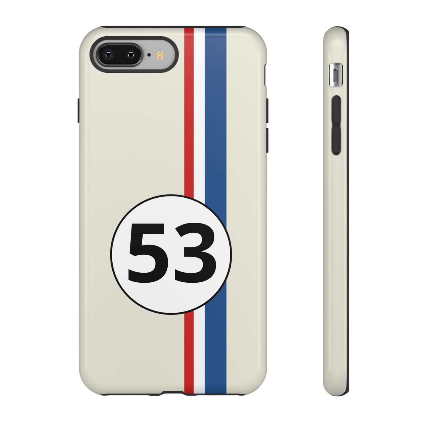 Racing Stripe Personalised Number Tough Phone Case for Apple iPhone, Samsung Galaxy and Google Pixel.
