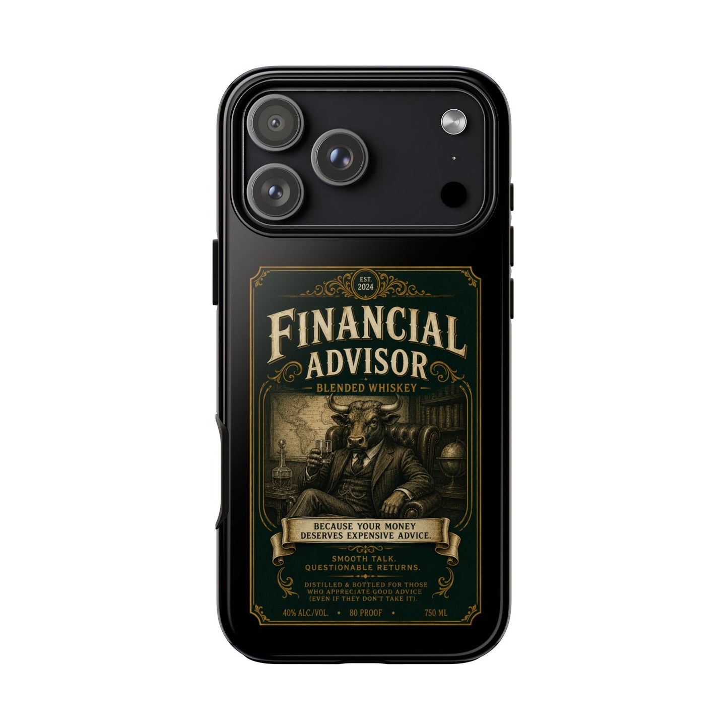 Financial Advisor Phone Case — Vintage Whiskey Label Design