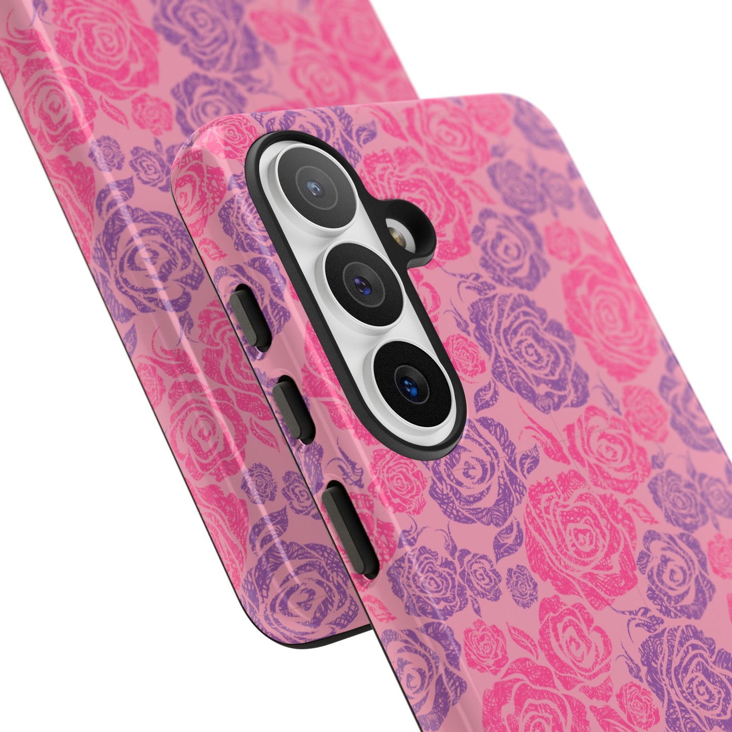 Pink & Lavender Rose Pattern Tough Phone Case
