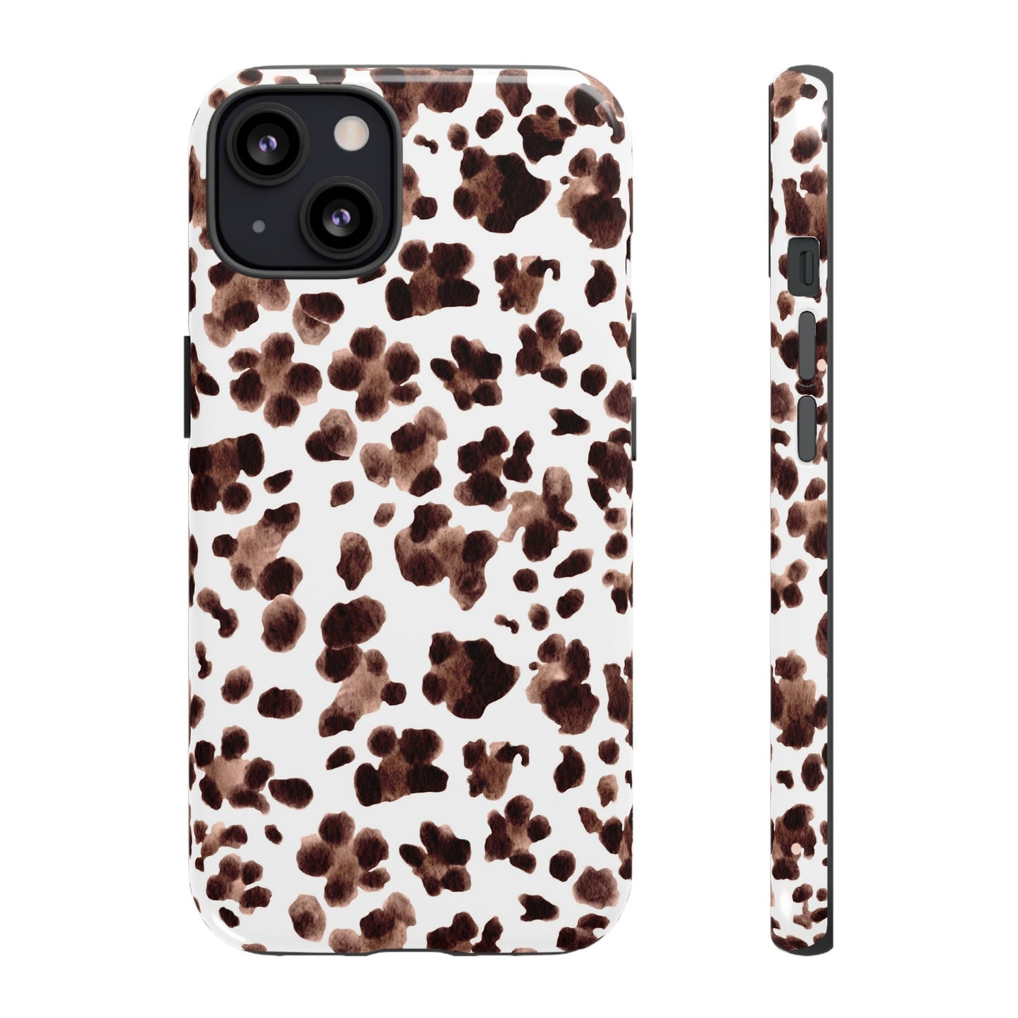 Brown Cowhide Print Phone Case — Tough Protective iPhone Cover