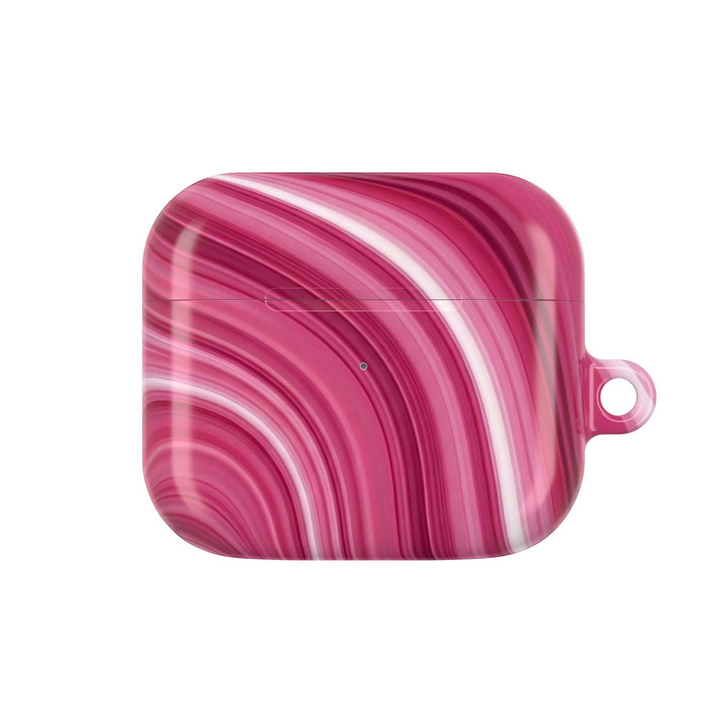 Pink Marble AirPod Case — Swirled Abstract Protective Charging Case