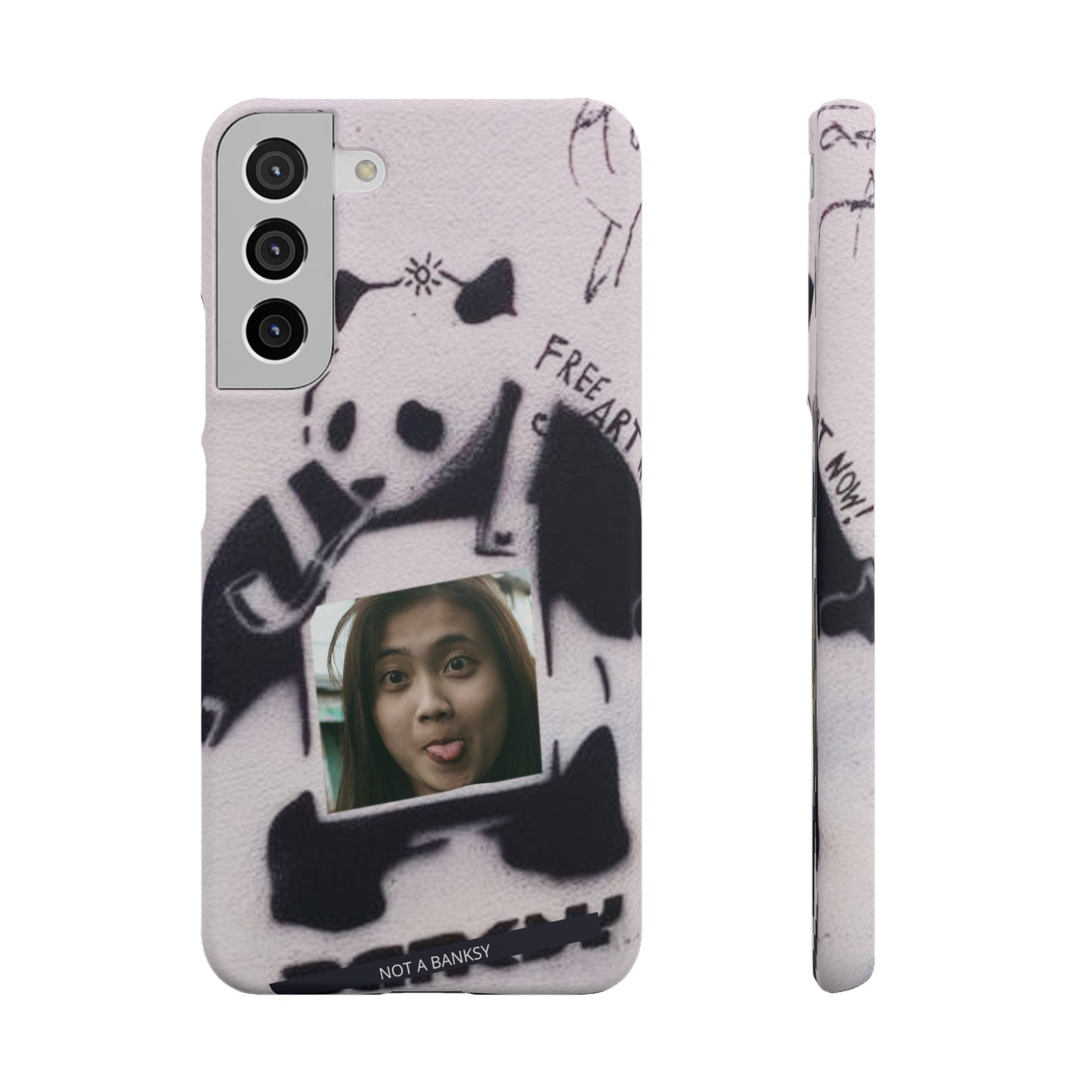 Single Image Personalised Panda Stencil Slim Phone Case for Apple iPhone, Samsung Galaxy and Google Pixel.