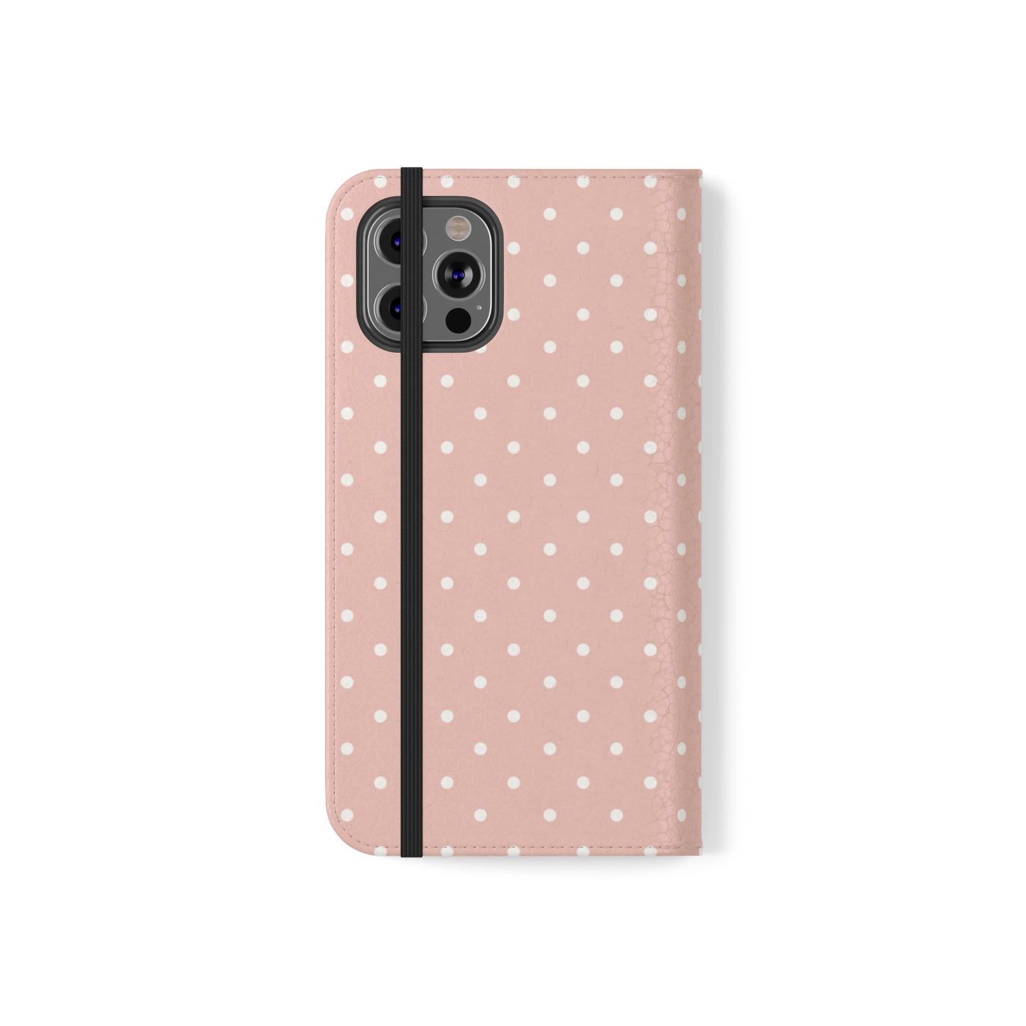Polka Dot Flip Phone Case — Pastel Pink Polka Dot Wallet Cover