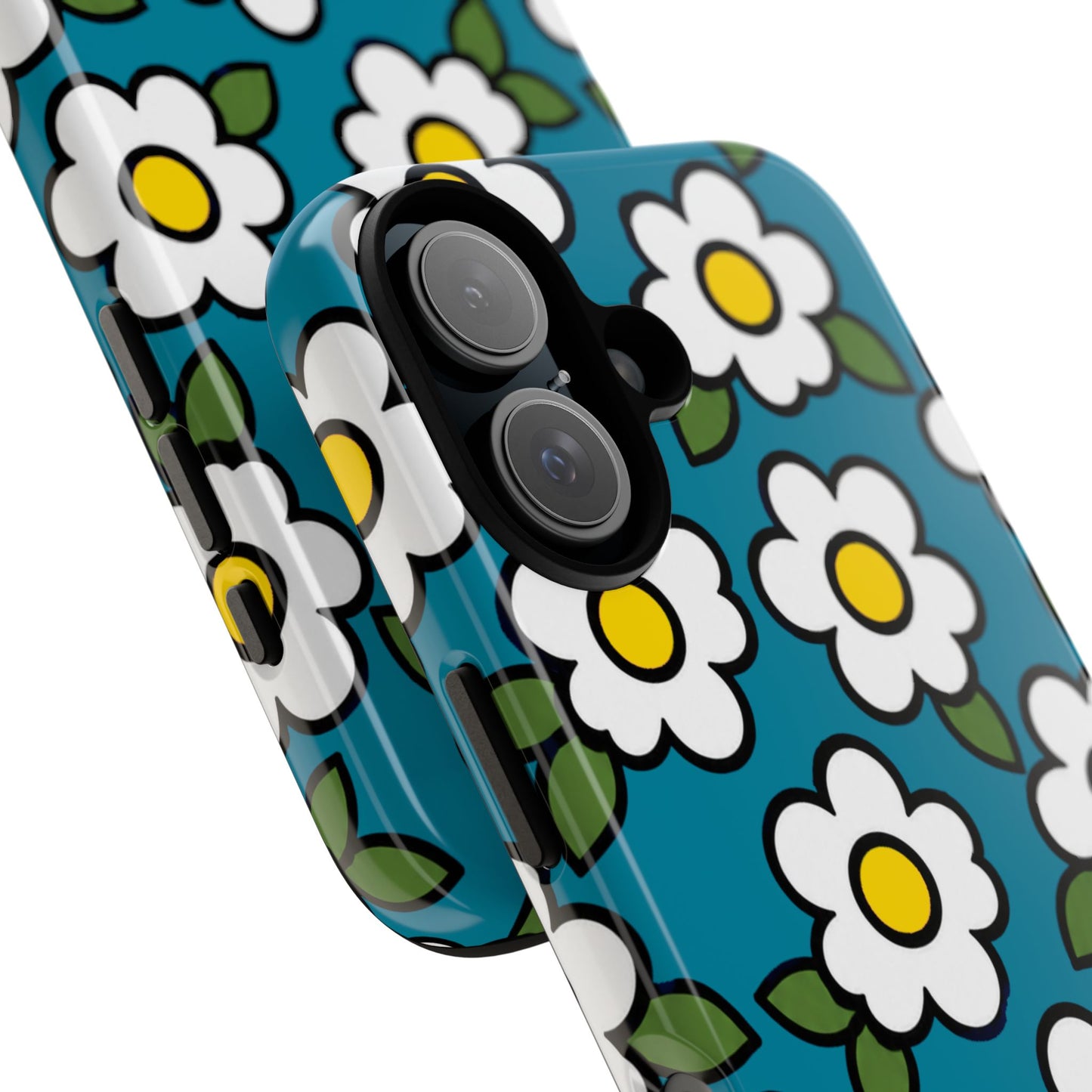 Blue Daisy Tough Phone Case — Floral Protective iPhone Cover