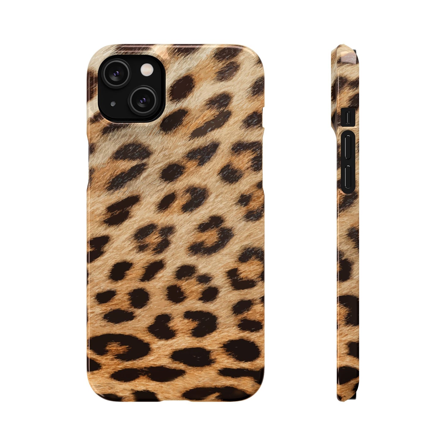Leopard Print Slim Phone Case for Apple iPhone, Samsung Galaxy and Google Pixel.