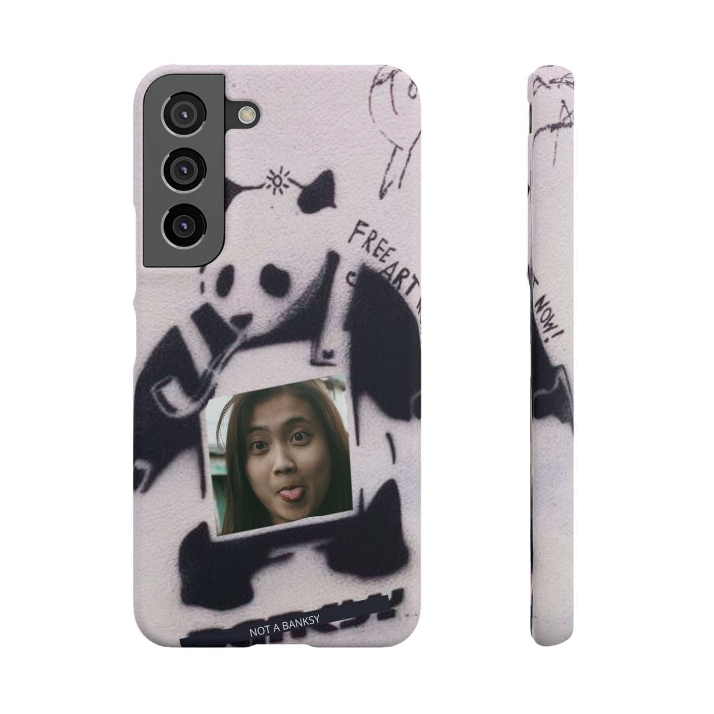 Single Image Personalised Panda Stencil Slim Phone Case for Apple iPhone, Samsung Galaxy and Google Pixel.