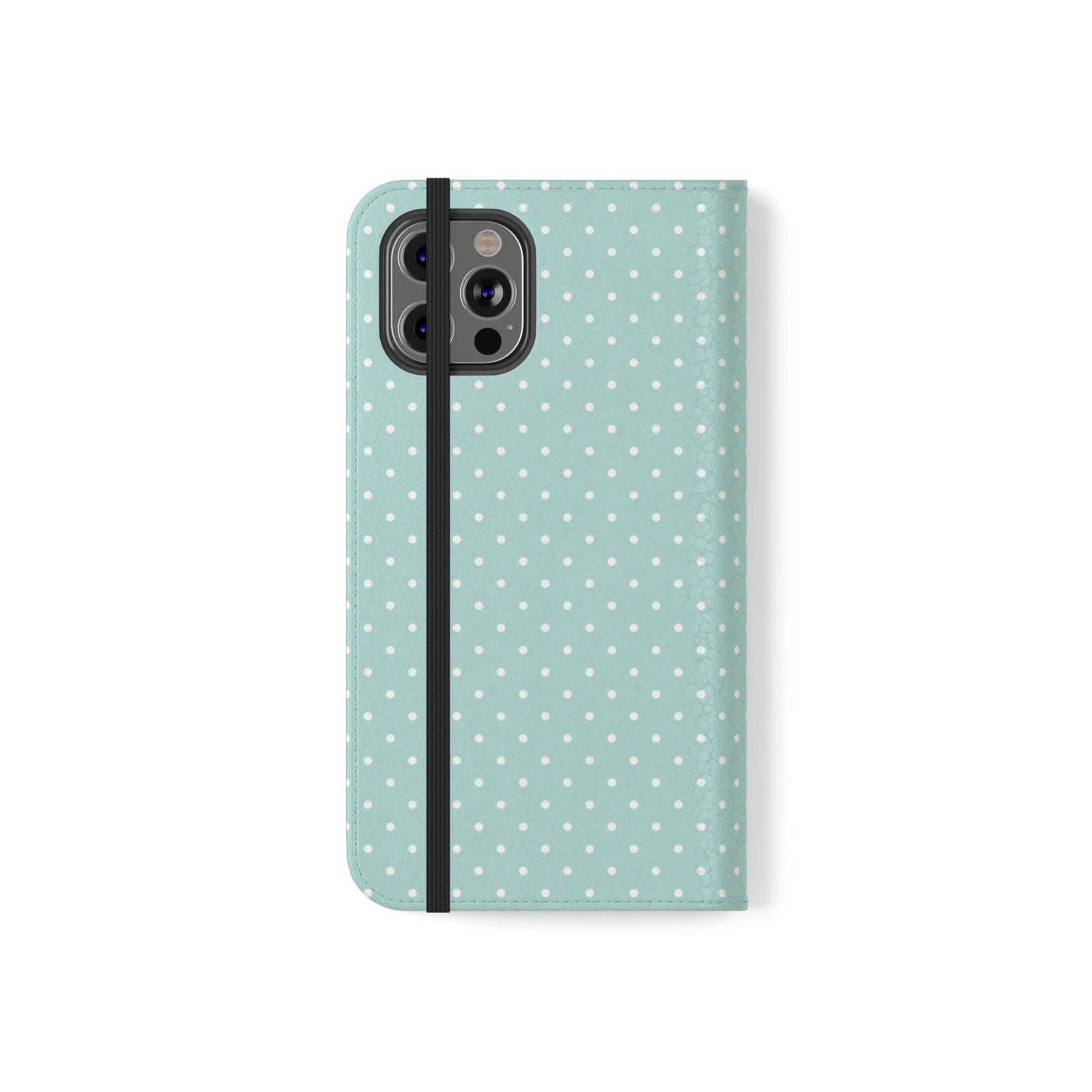 Polka Dot Flip Phone Case — Pastel Blue Polka Dot Wallet Cover