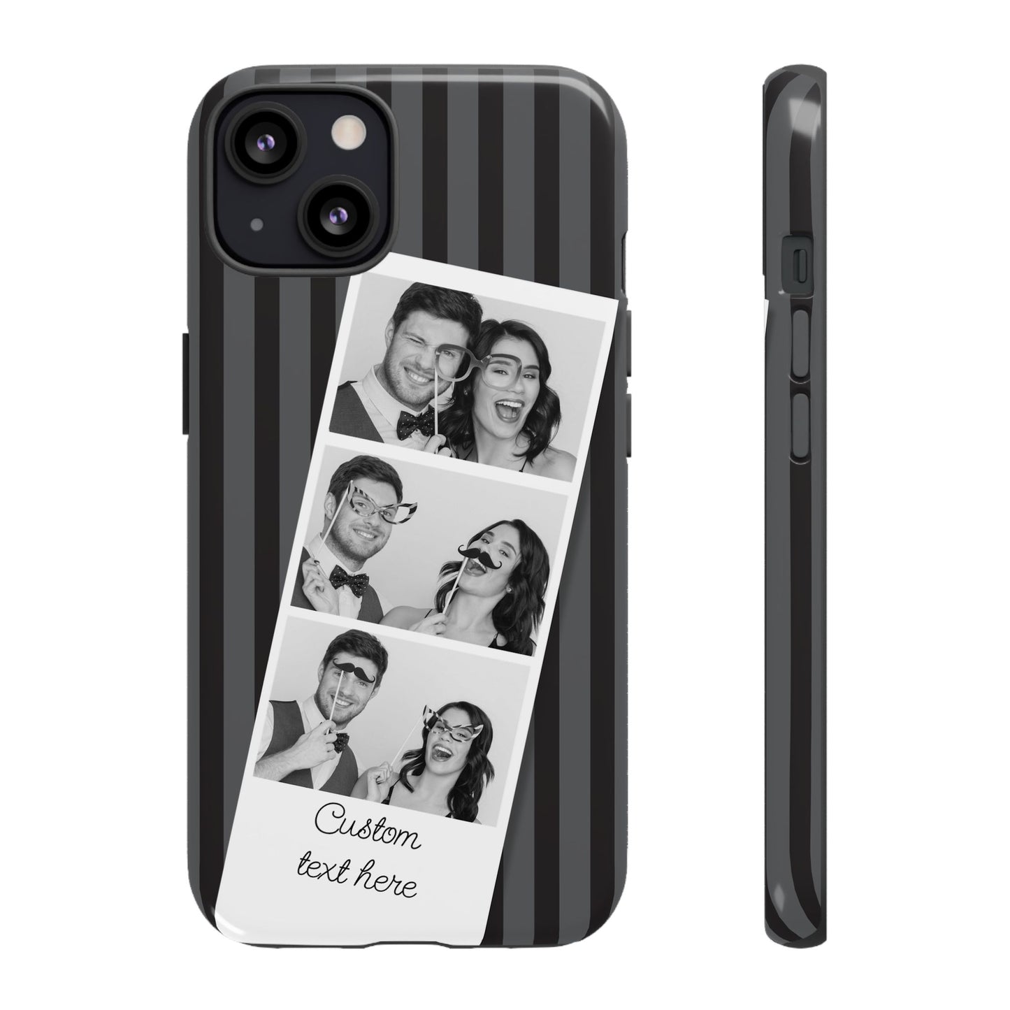 Customisable Three Image Retro Photobooth Design Tough Case for Apple iPhone, Samsung Galaxy and Google Pixel.
